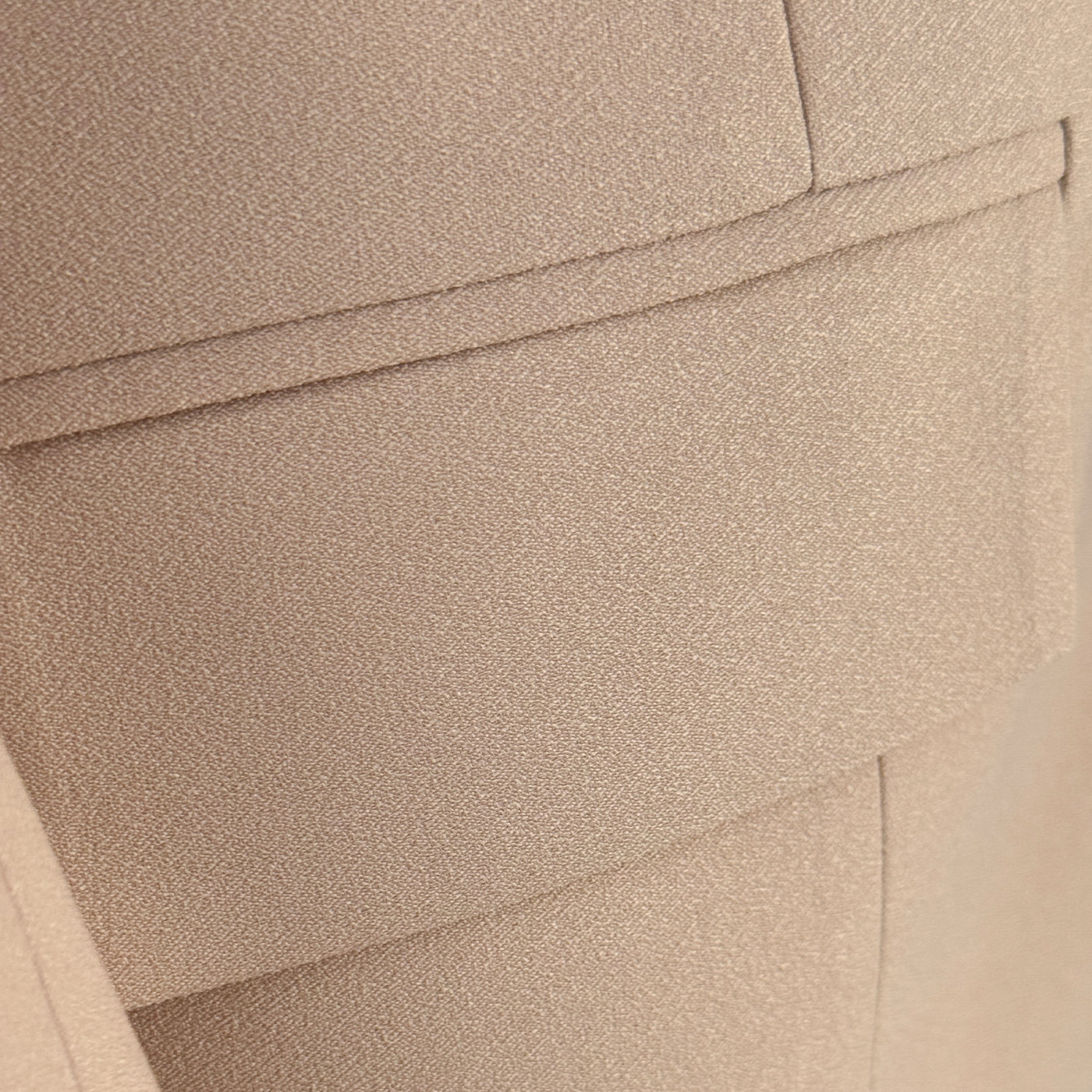 Beige Double-Breasted Suit with Pearl Buttons