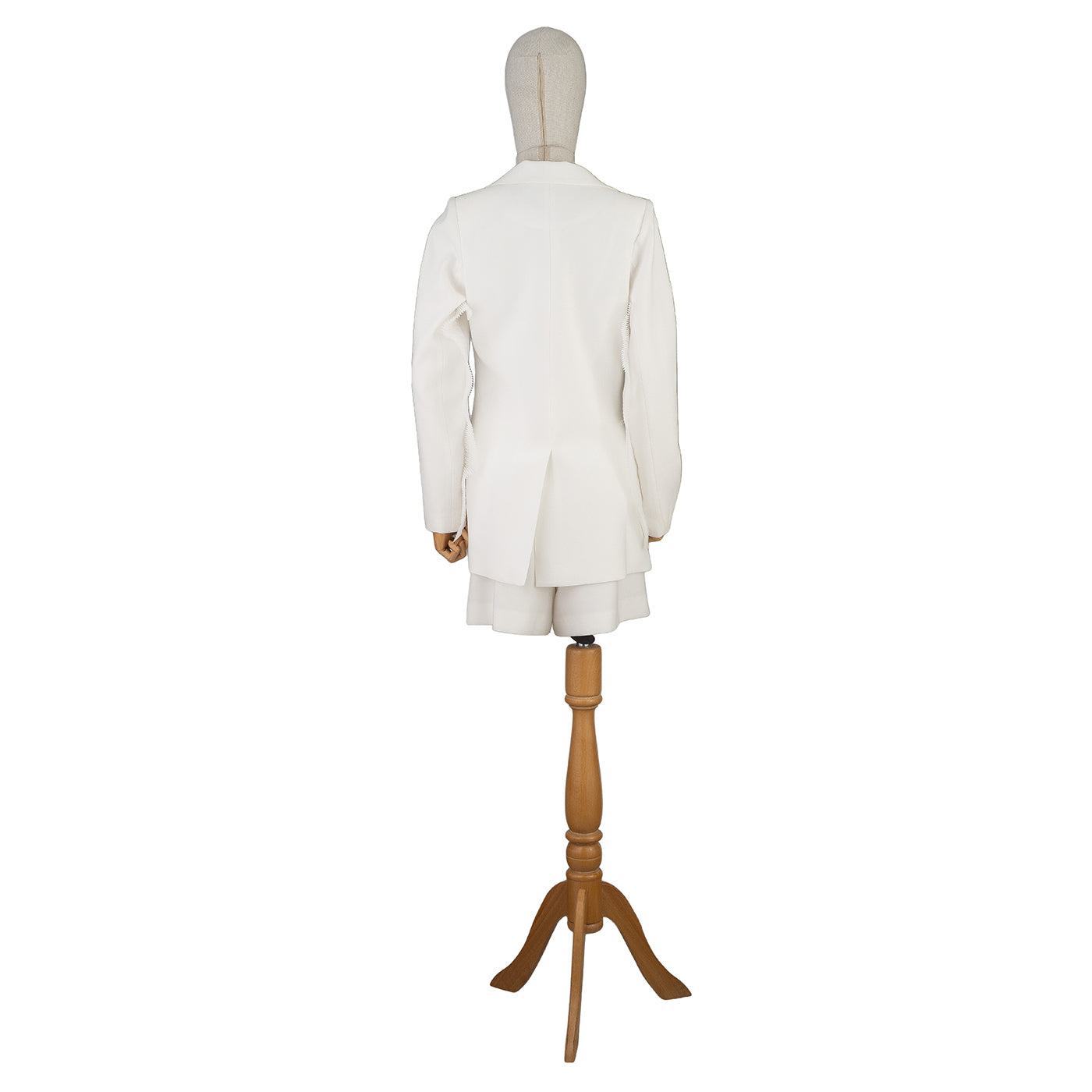 White Lightweight Shorts Suit with Long Blazer