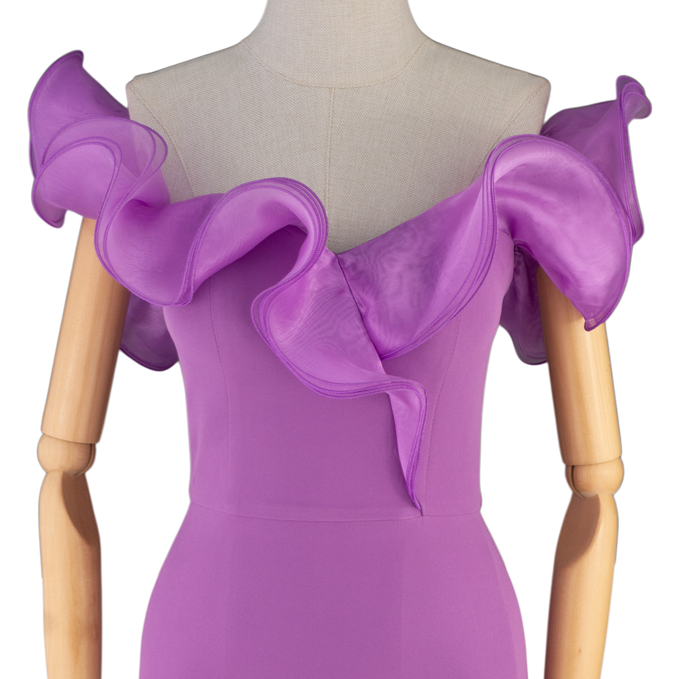 Off-Shoulder Midi Dress with Ruffled Detail — Softness &amp; Chic