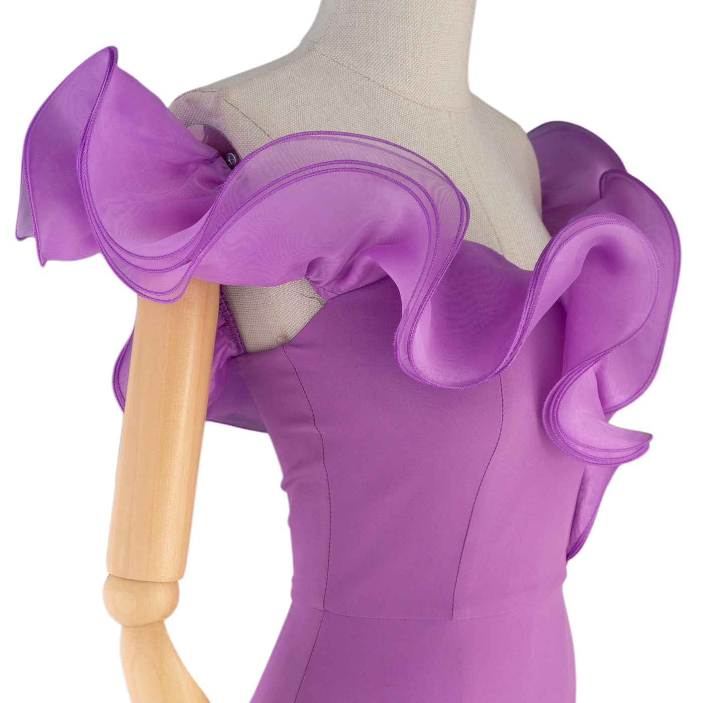 Off-Shoulder Midi Dress with Ruffled Detail — Softness &amp; Chic