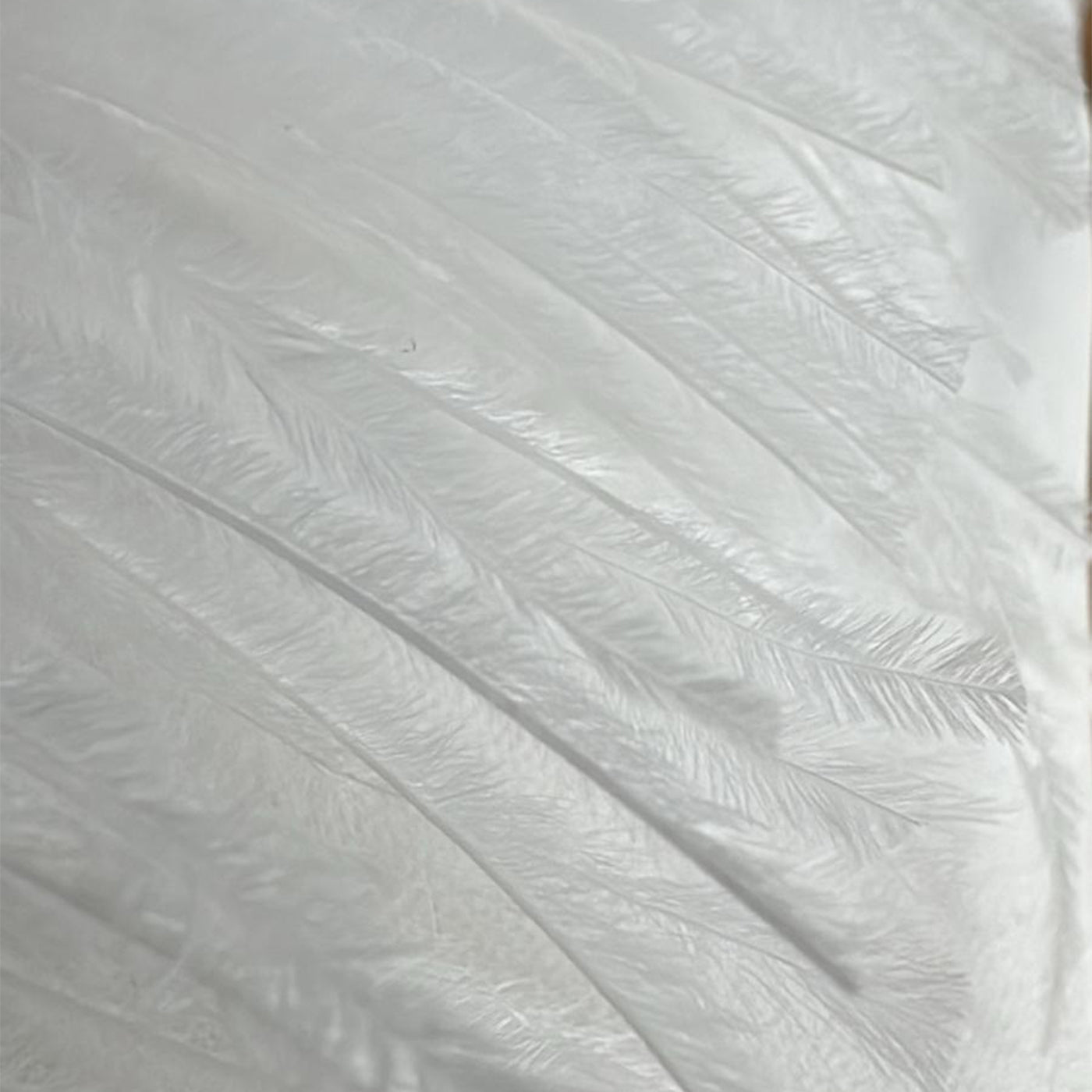 Elegant White Midi Dress with Feathers and Slit