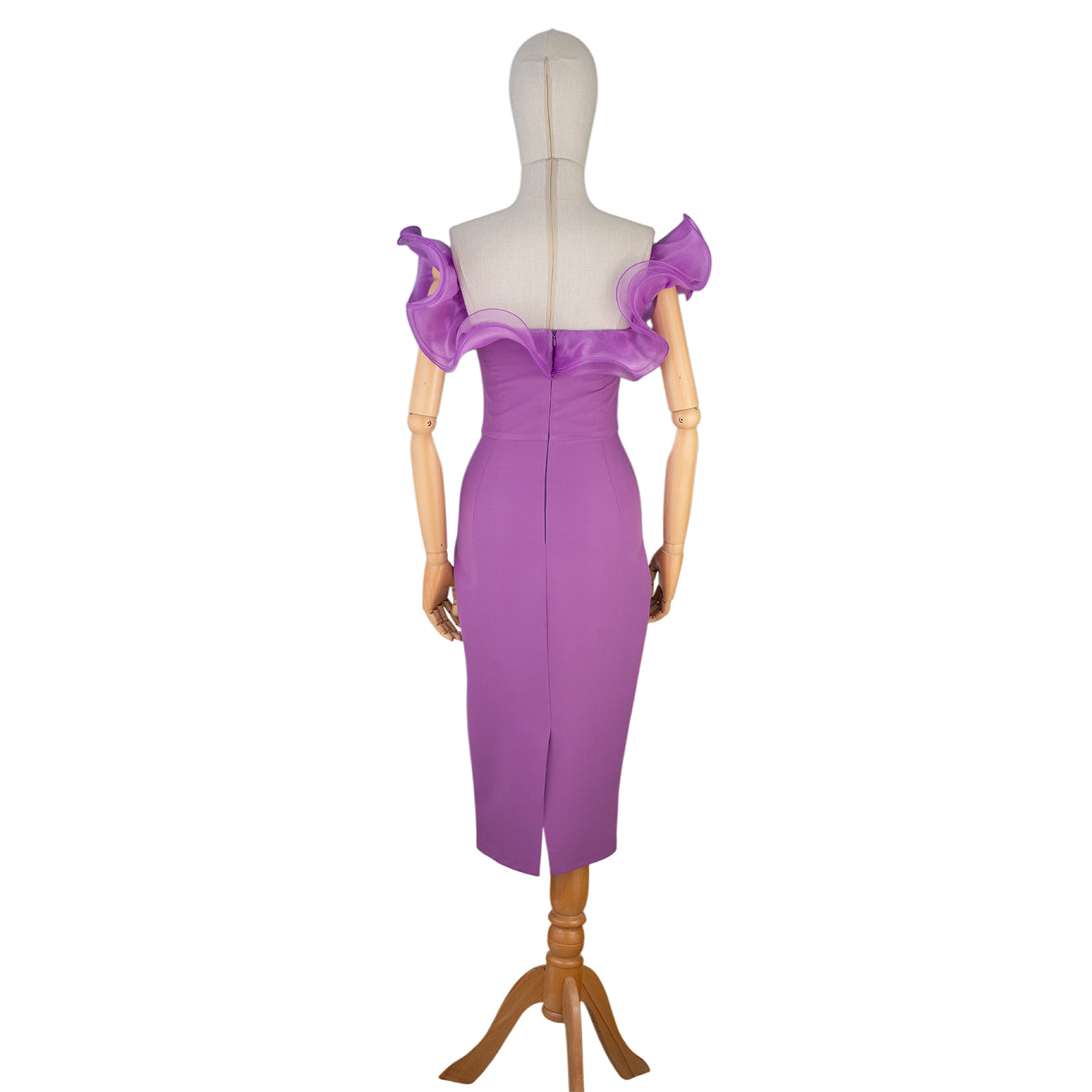 Off-Shoulder Midi Dress with Ruffled Detail — Softness &amp; Chic