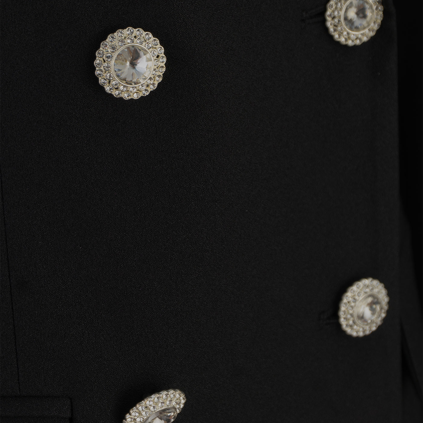 Black Women's Suit with Rhinestone Shoulder Detail – Bold & Elegant Statement