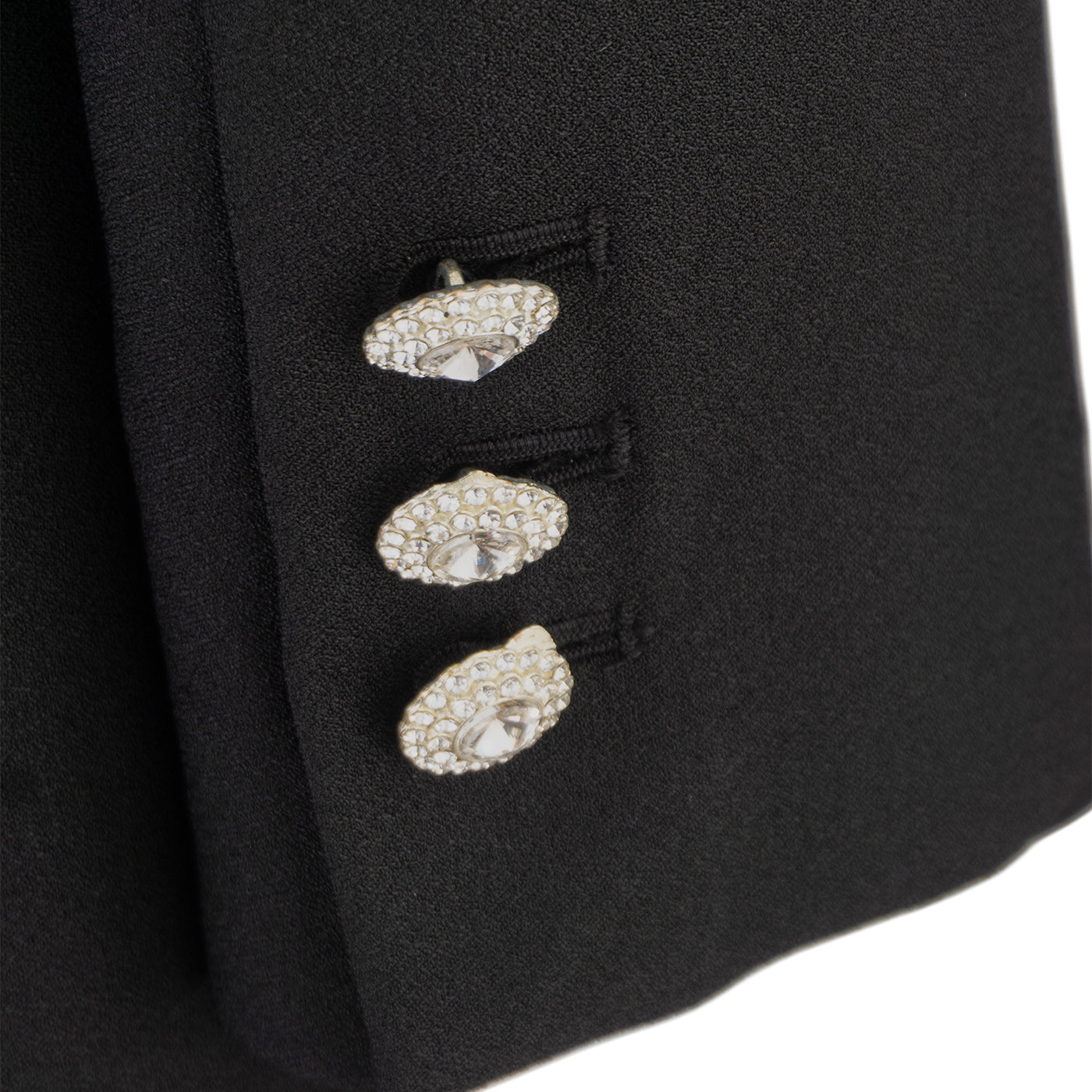 Black Women's Suit with Rhinestone Shoulder Detail – Bold &amp; Elegant Statement