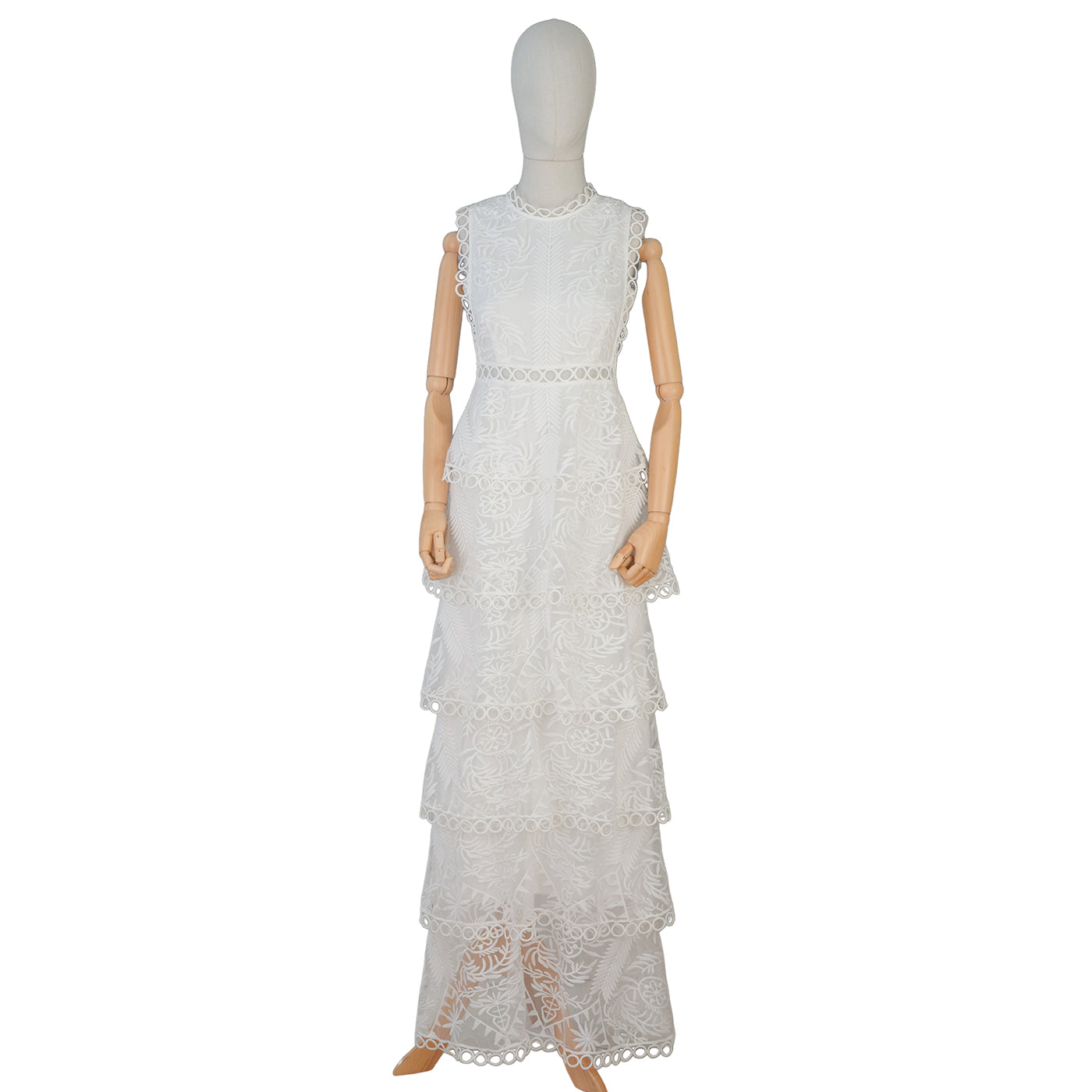 White Tiered Lace Maxi Dress β Fresh, Light & Graceful
