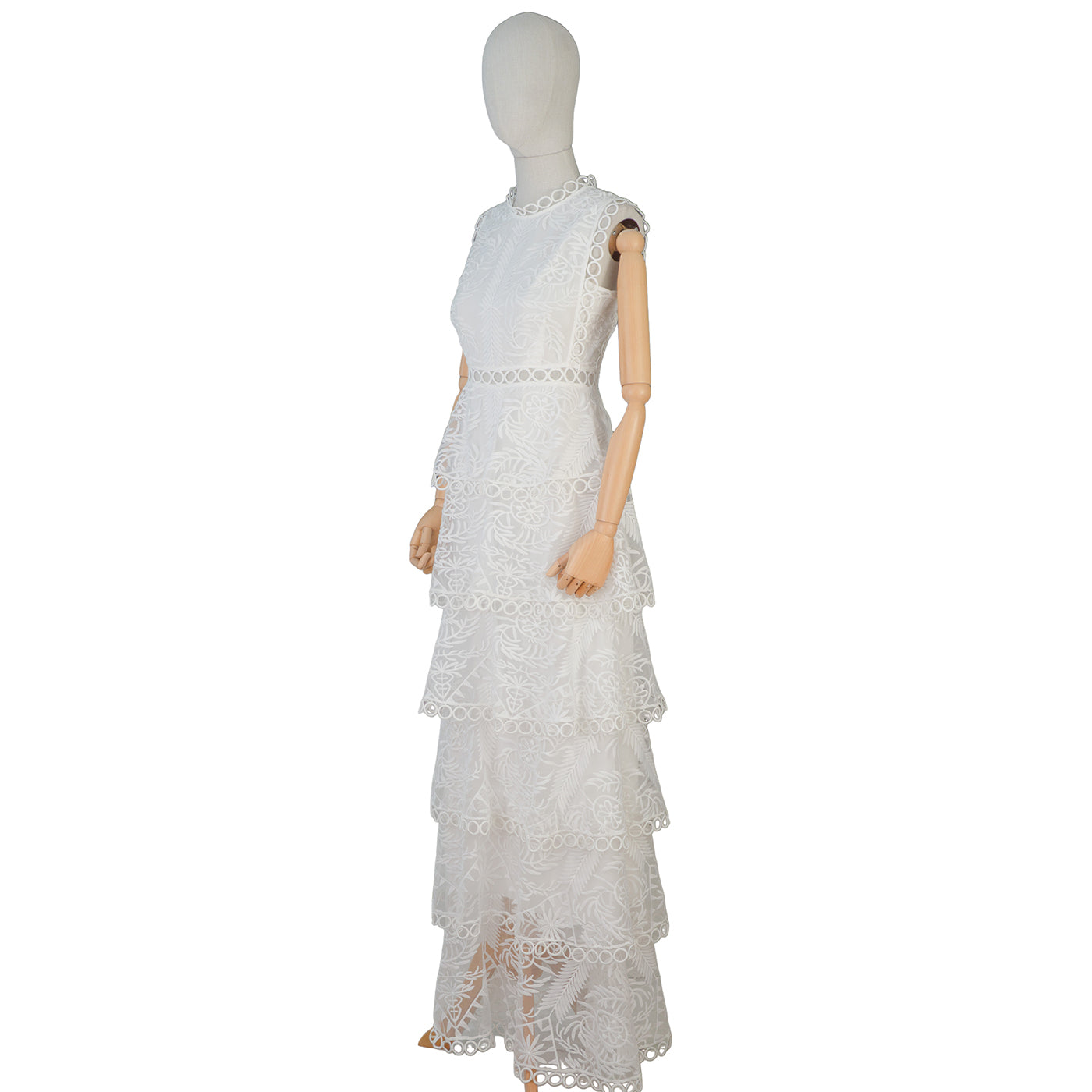 White Tiered Lace Maxi Dress β Fresh, Light & Graceful