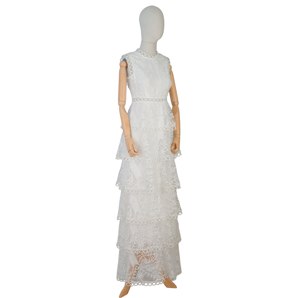 White Tiered Lace Maxi Dress – Fresh, Light &amp; Graceful