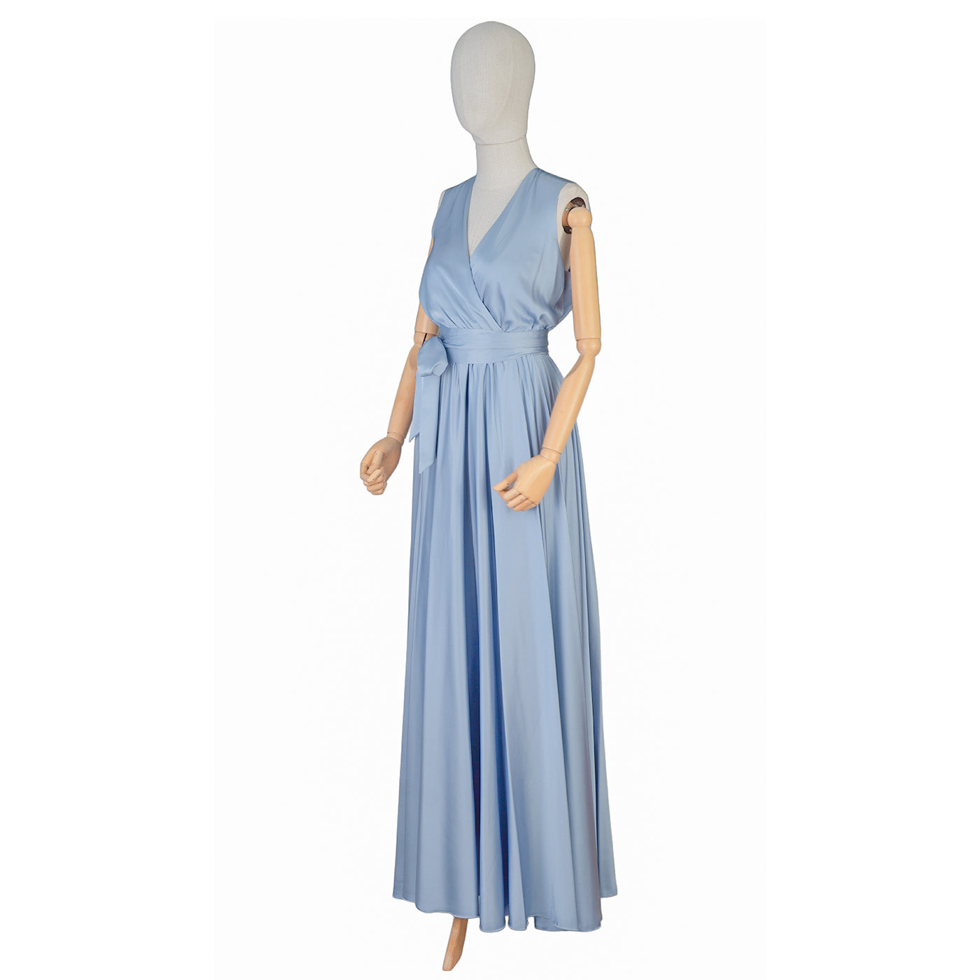 Sky Blue Sleeveless Maxi Dress – Light, Graceful & Elegant