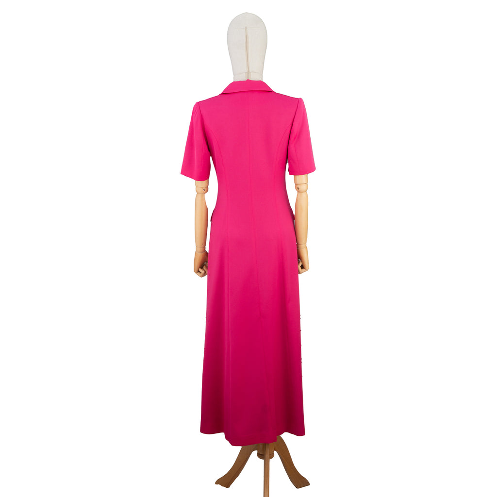 Fuchsia Double-Breasted Blazer Dress – Bold, Chic &amp; Empowering