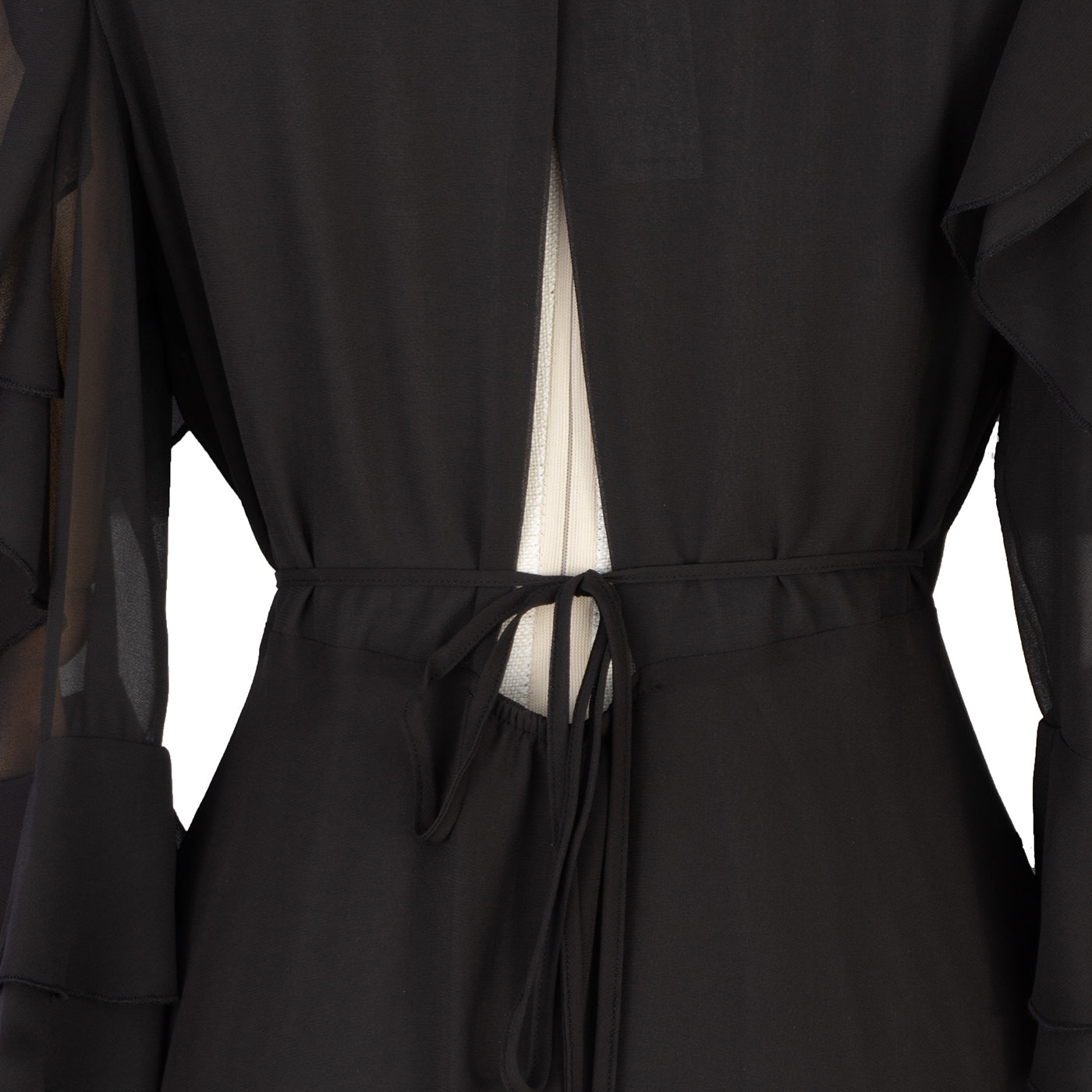 Black Chiffon Cold-Shoulder Dress – Drama & Elegance Combined