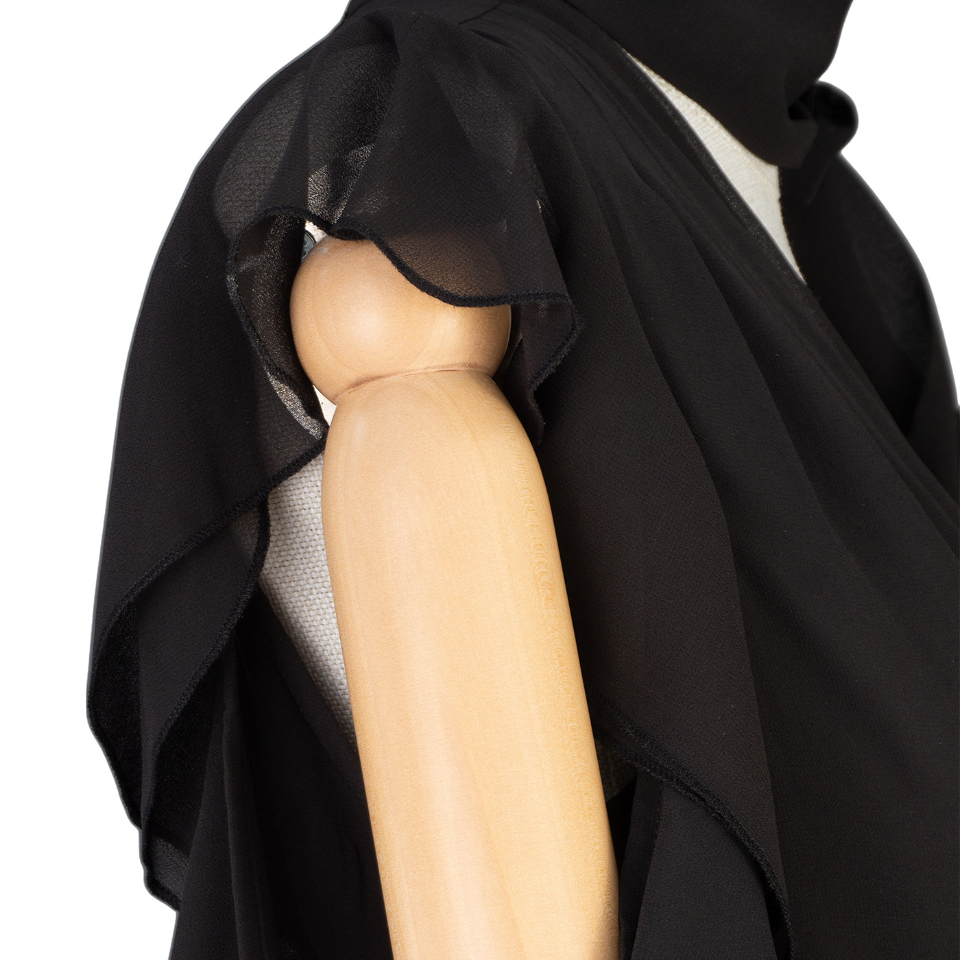 Black Chiffon Cold-Shoulder Dress – Drama & Elegance Combined