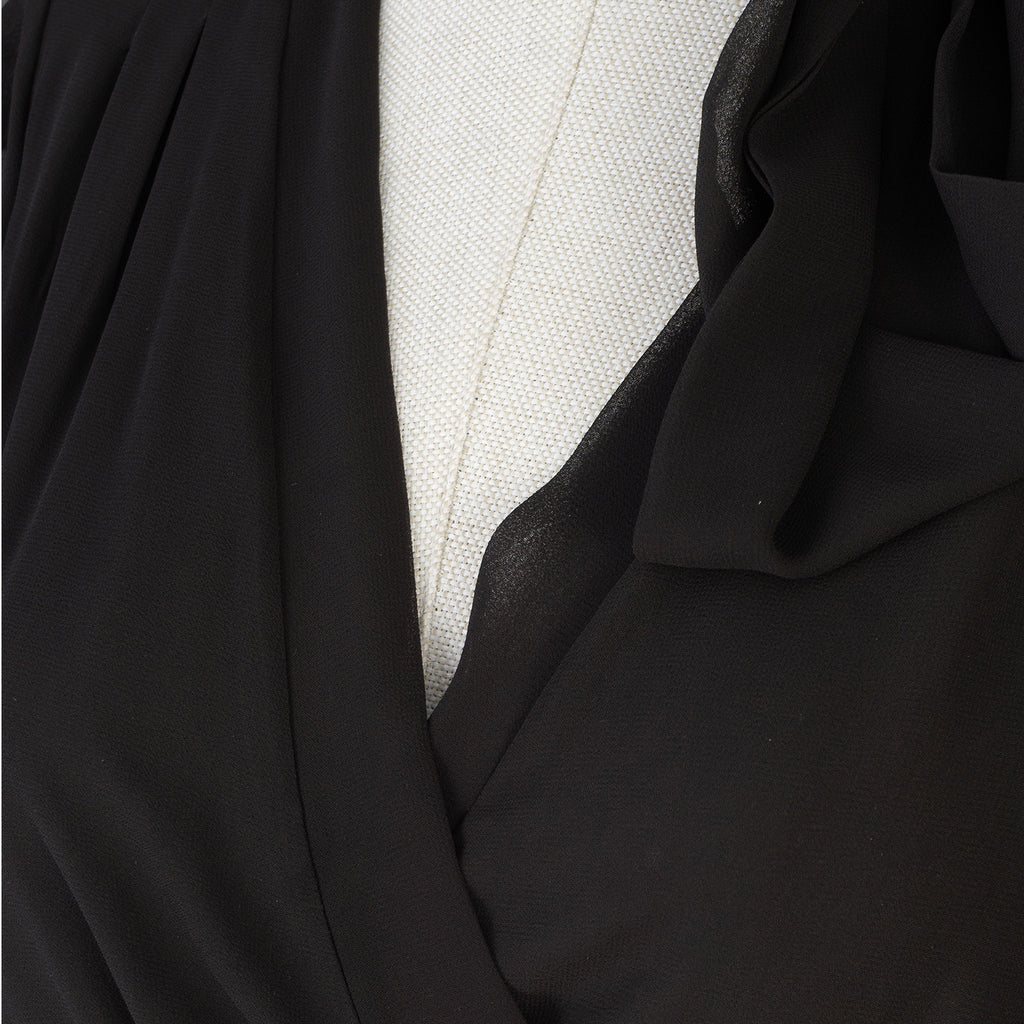 Black Chiffon Cold-Shoulder Dress – Drama &amp; Elegance Combined