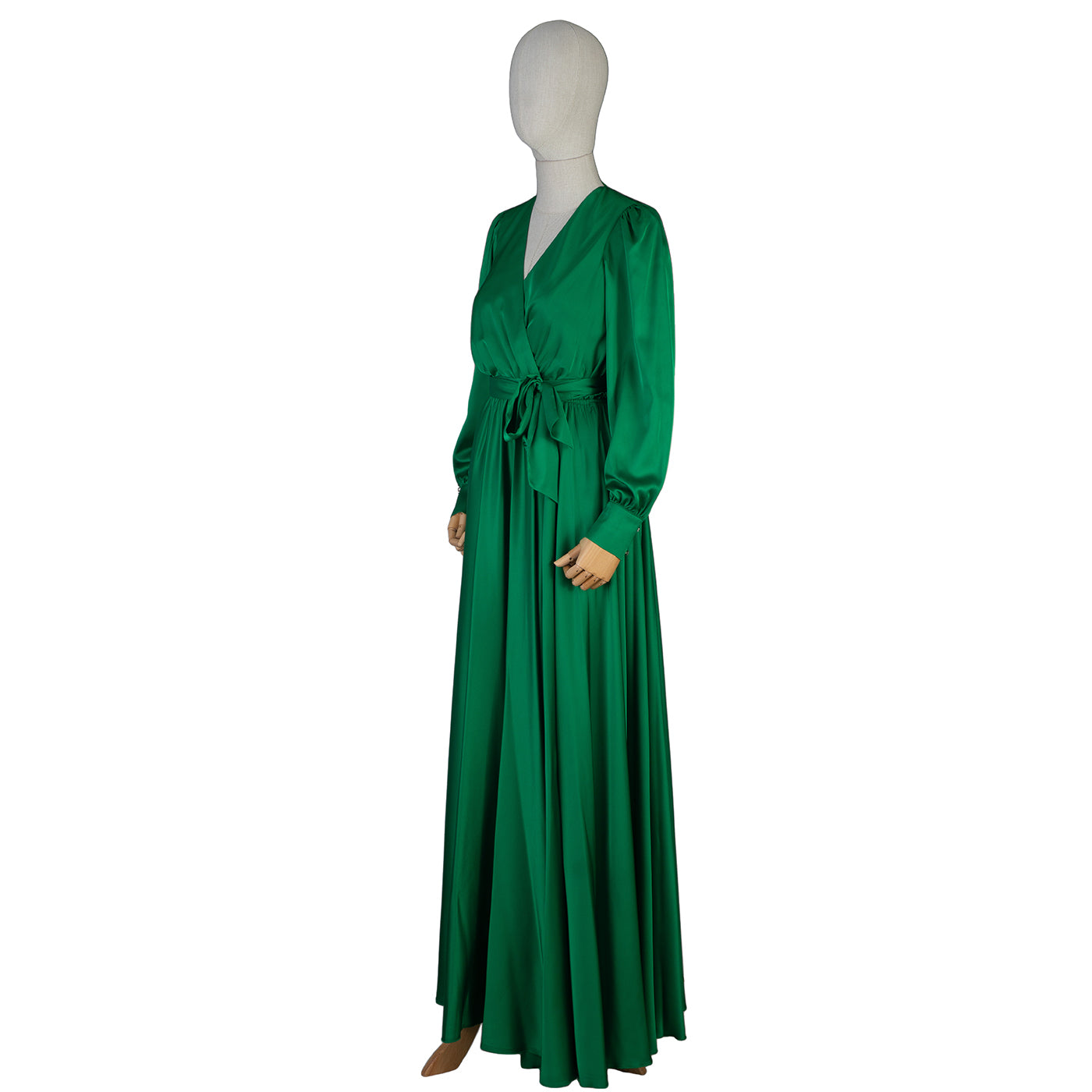 Green Wrap Maxi Dress – Elegance & Comfort