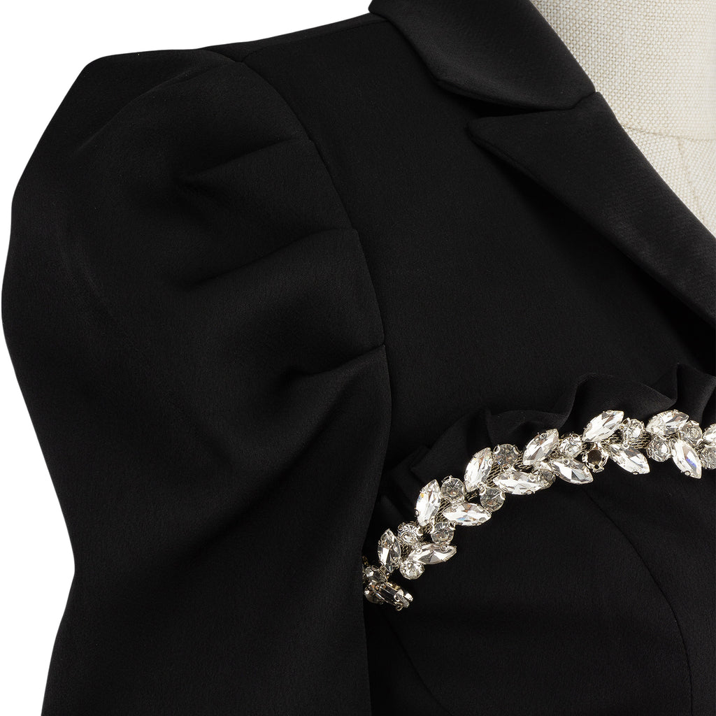 Black Short Dress with Pearl Details – Classic Meets Chic