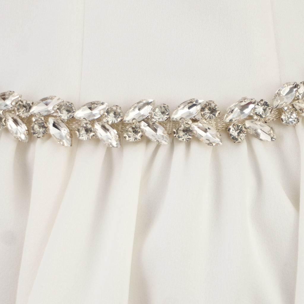 White Short Pearl-Trimmed Dress – Graceful &amp; Chic