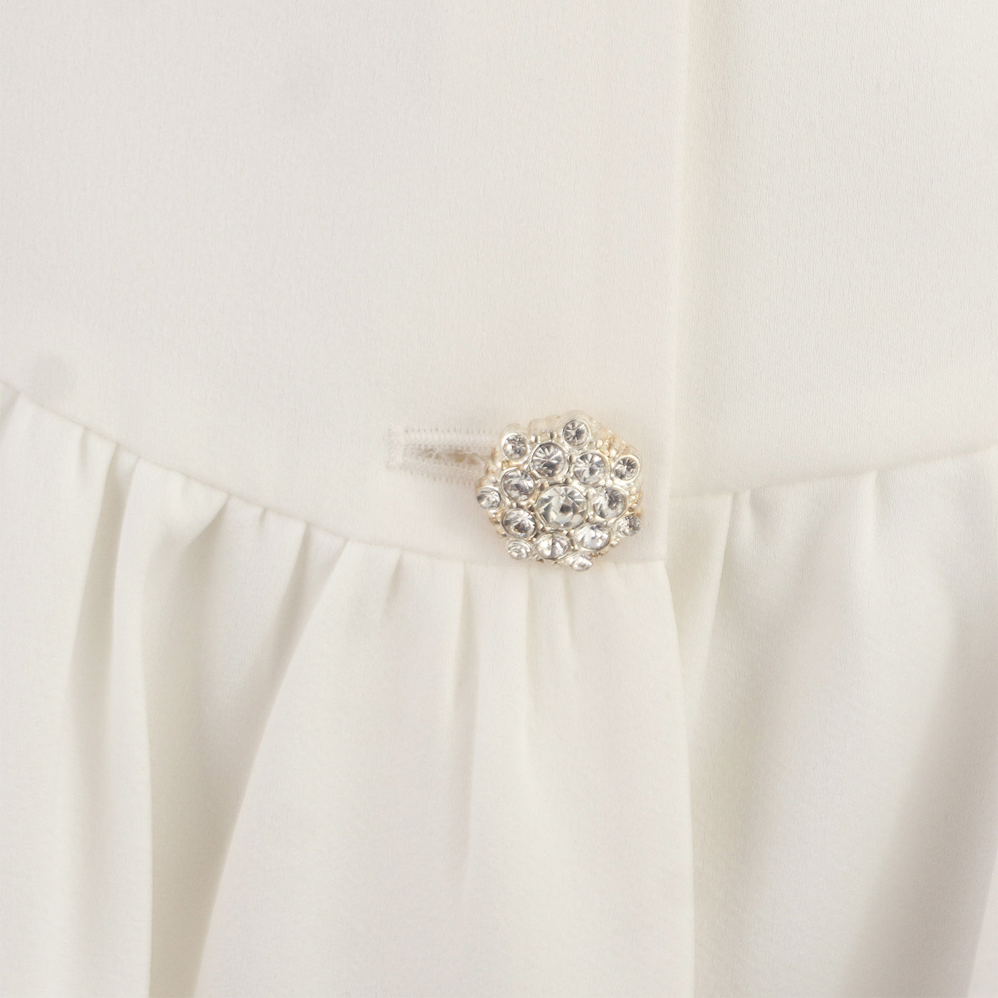 White Short Pearl-Trimmed Dress – Graceful &amp; Chic