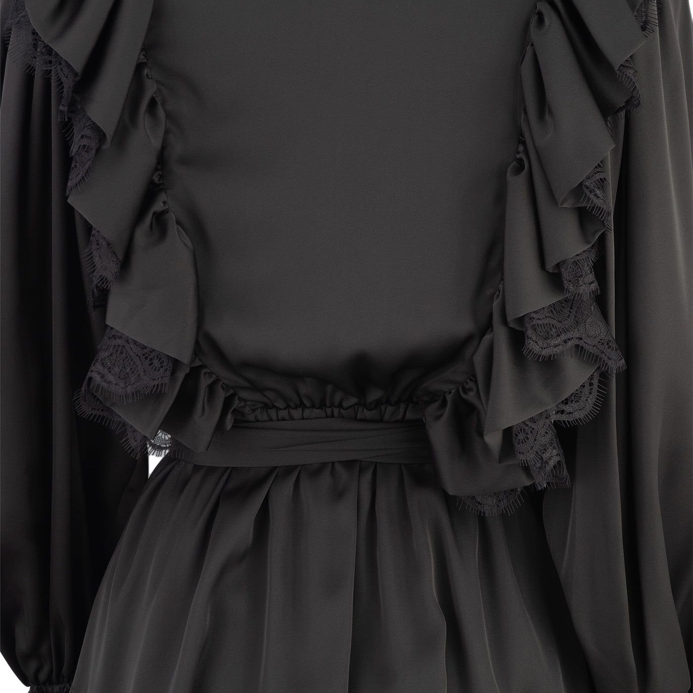 Black Ruffled Lace Dress – Romantic with an Edge