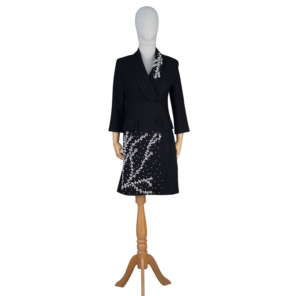Black Blazer Dress with Embroidery – Classic with a Statement