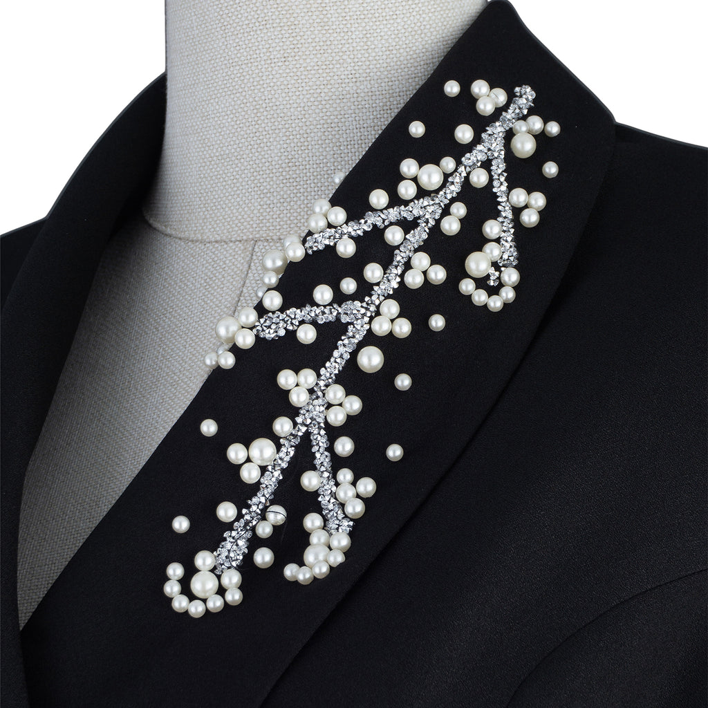 Black Blazer Dress with Embroidery – Classic with a Statement