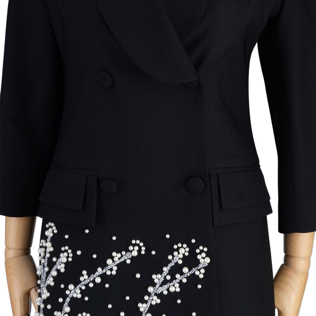 Black Blazer Dress with Embroidery – Classic with a Statement