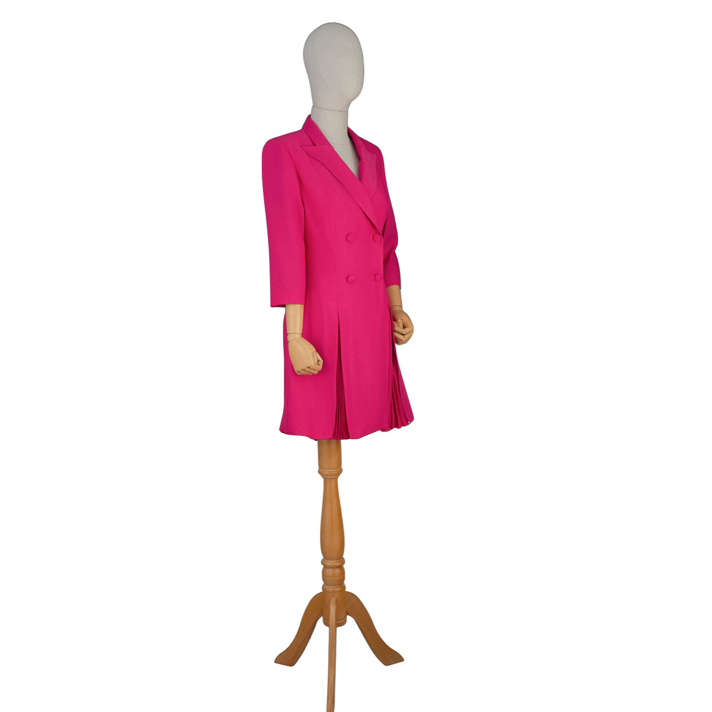 Fuchsia Pleated Blazer Dress – Power & Grace in Every Detail