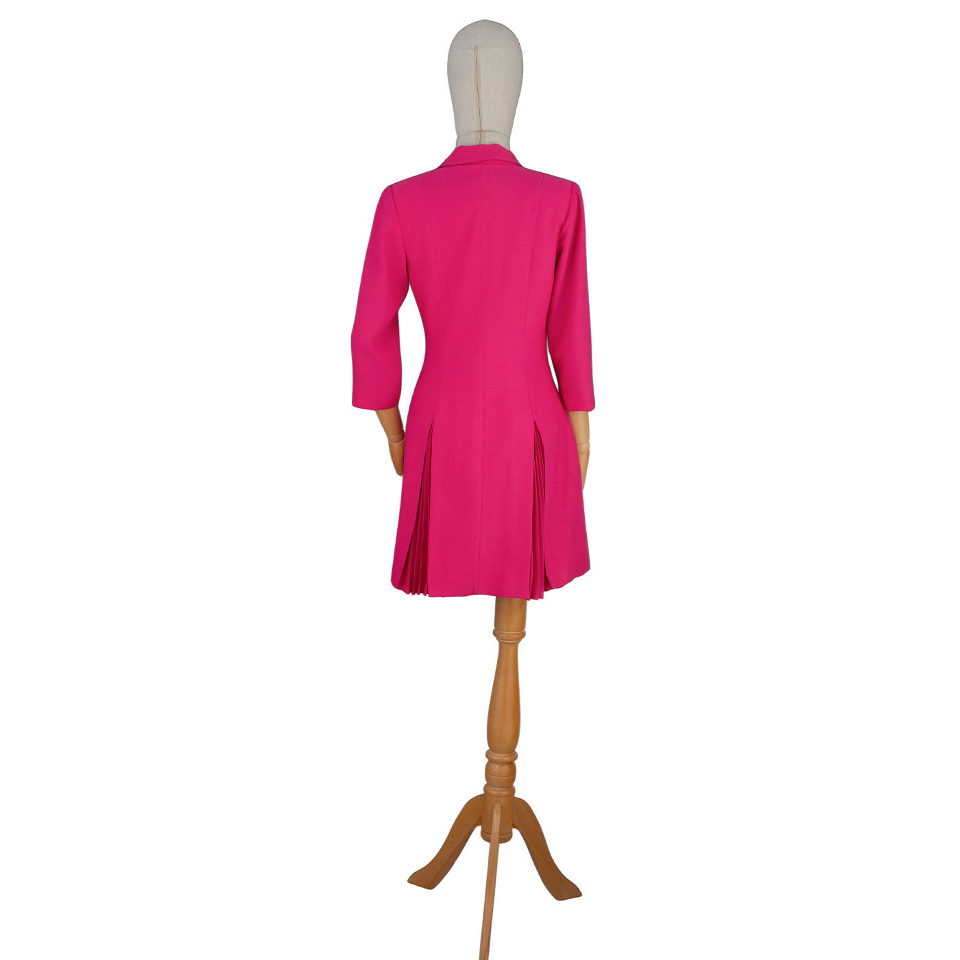 Fuchsia Pleated Blazer Dress – Power & Grace in Every Detail