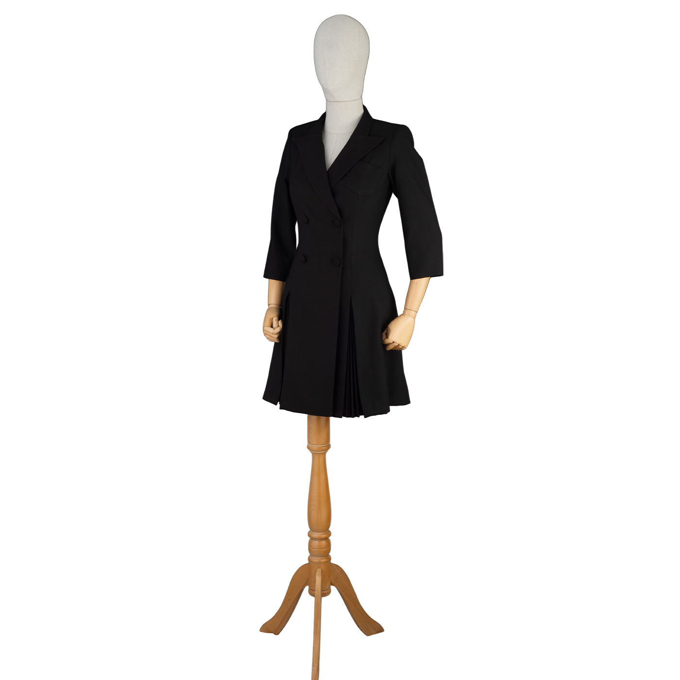 Black Pleated Blazer Dress – Minimal Elegance for Power Looks