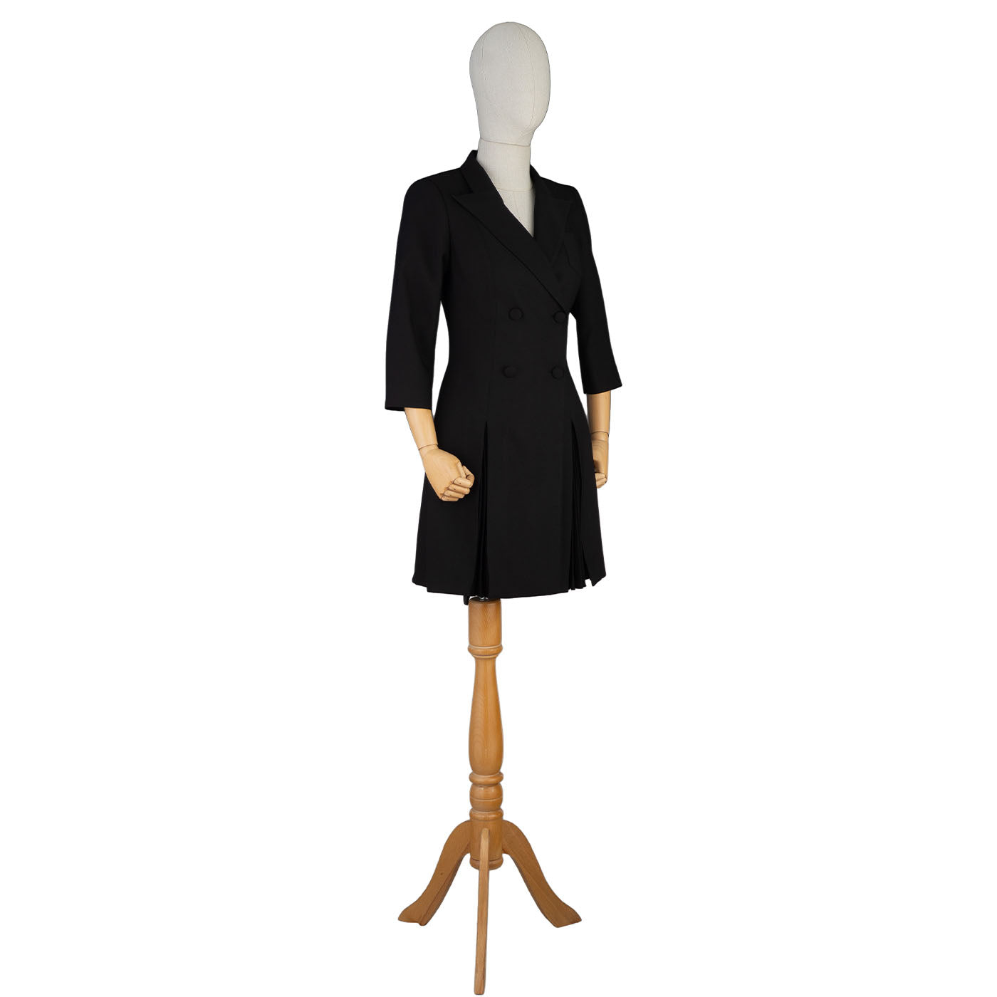 Black Pleated Blazer Dress – Minimal Elegance for Power Looks