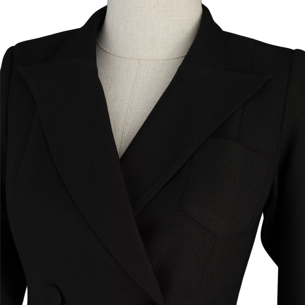 Black Pleated Blazer Dress – Minimal Elegance for Power Looks