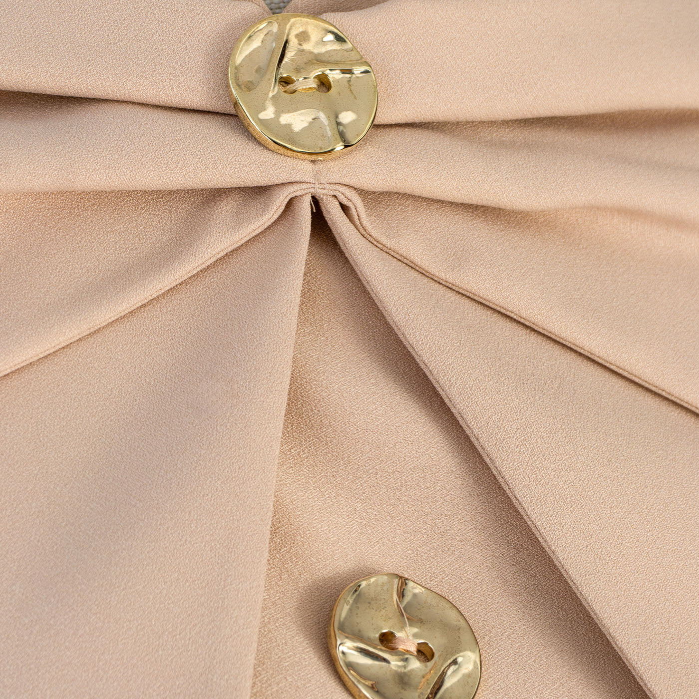 Beige Women's Maxi Coat Dress with Bow and Decorative Buttons