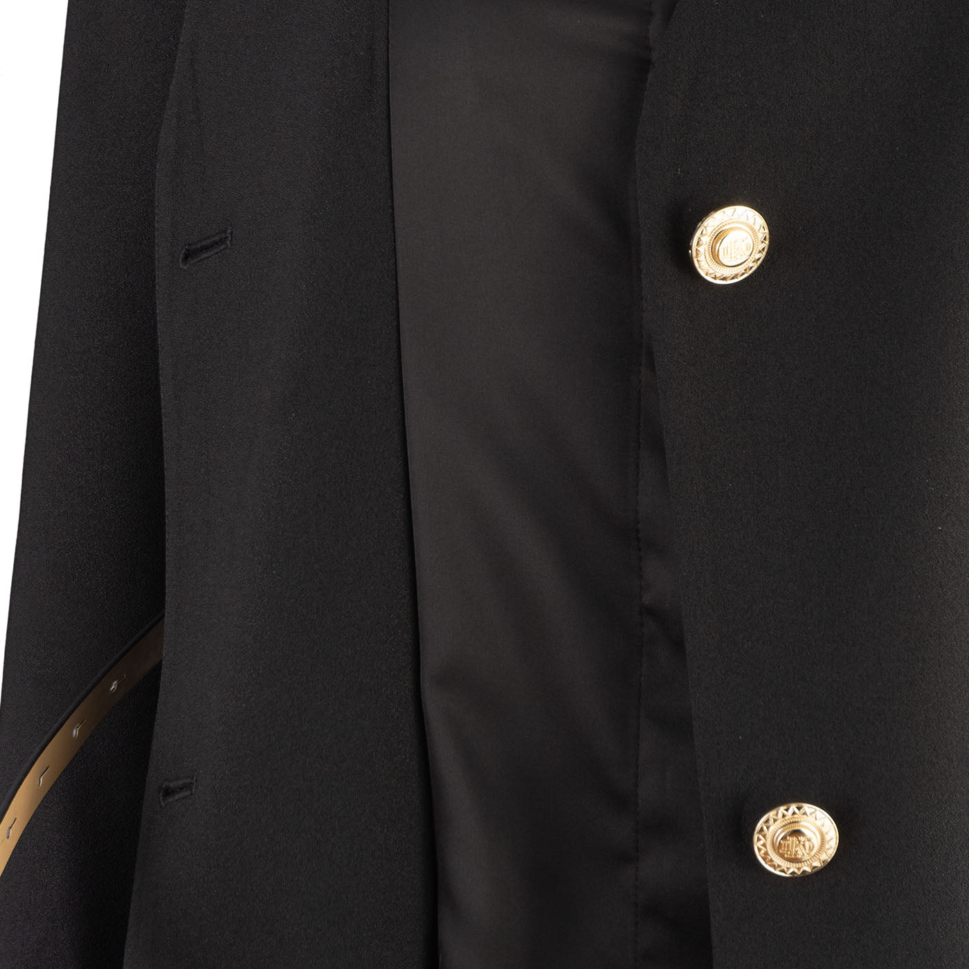 Black Women's Blazer Dress with Chain Belt