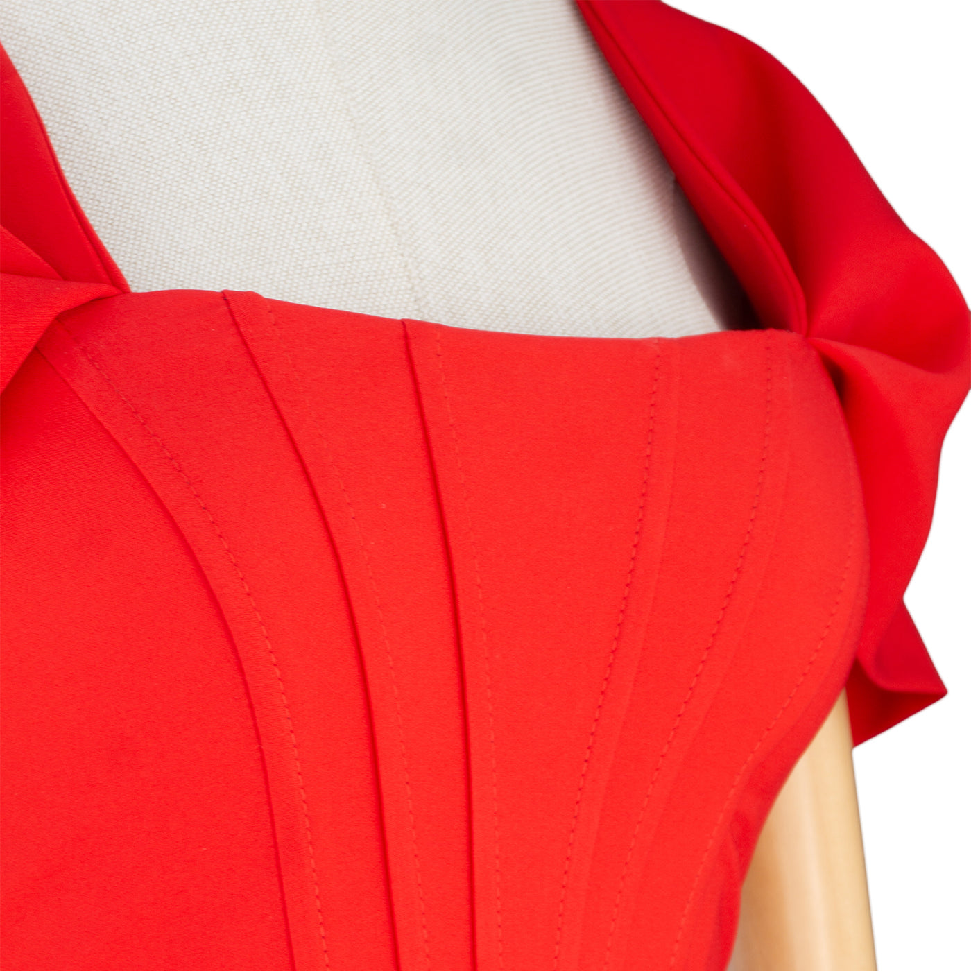 Red Feather Hem Bodycon Dress with Flutter Sleeves