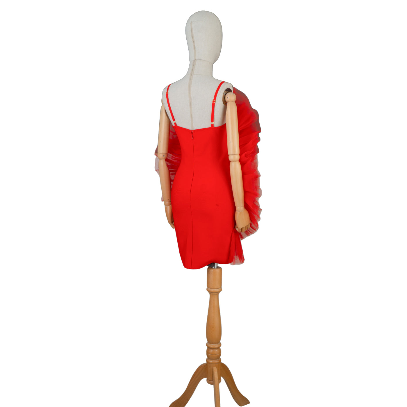 Red Tulle Rosette Dress with Sparkling Centerpiece