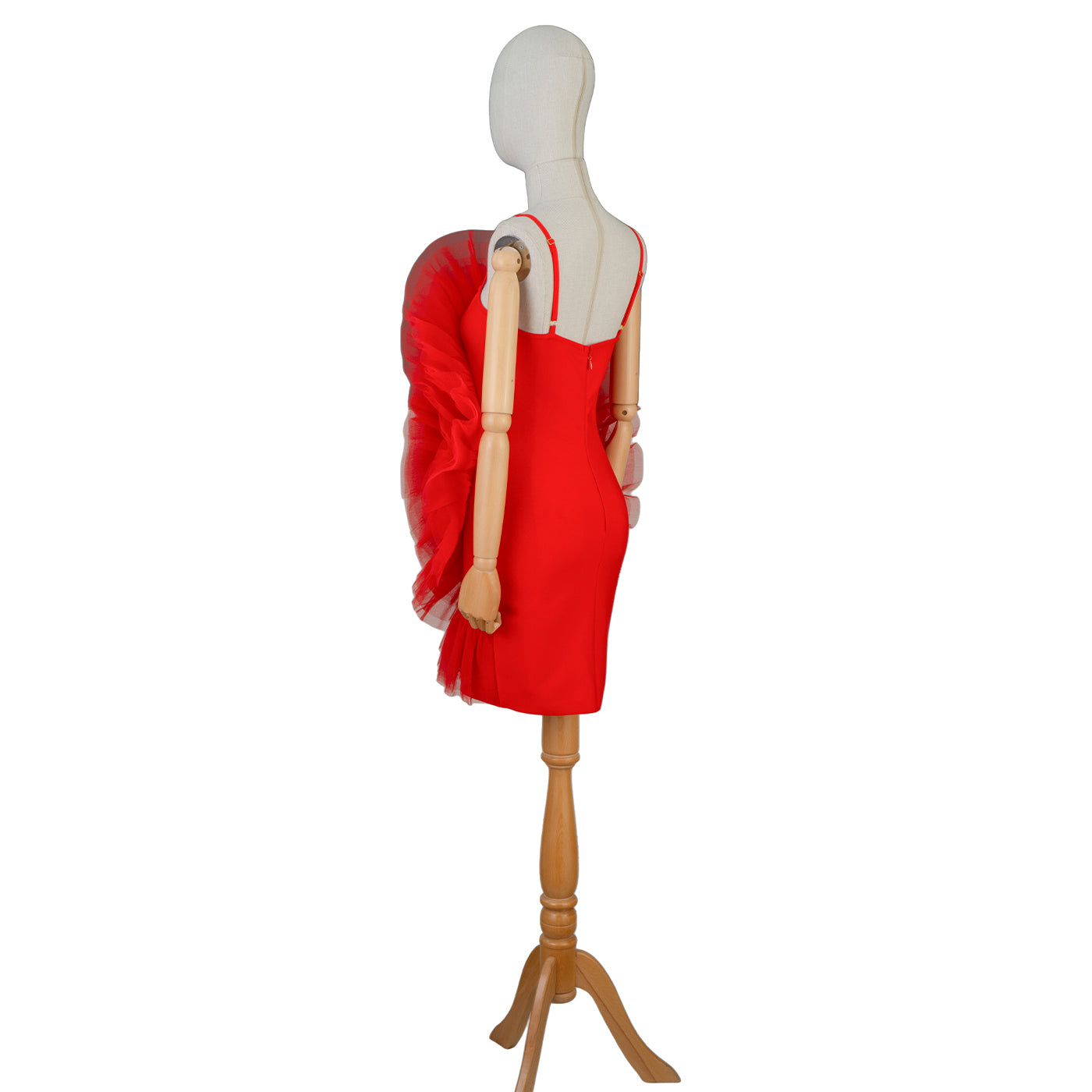 Red Tulle Rosette Dress with Sparkling Centerpiece