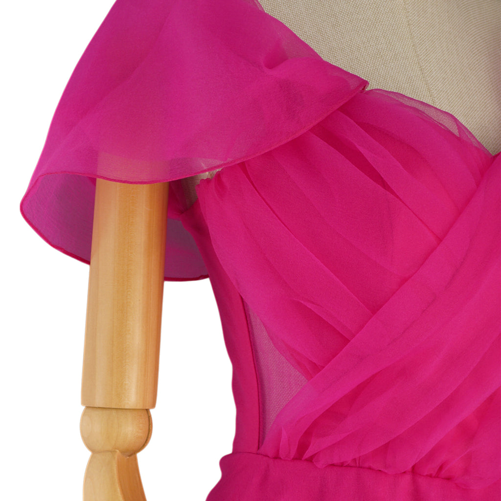 Airy Pink Off-Shoulder Chiffon Dress