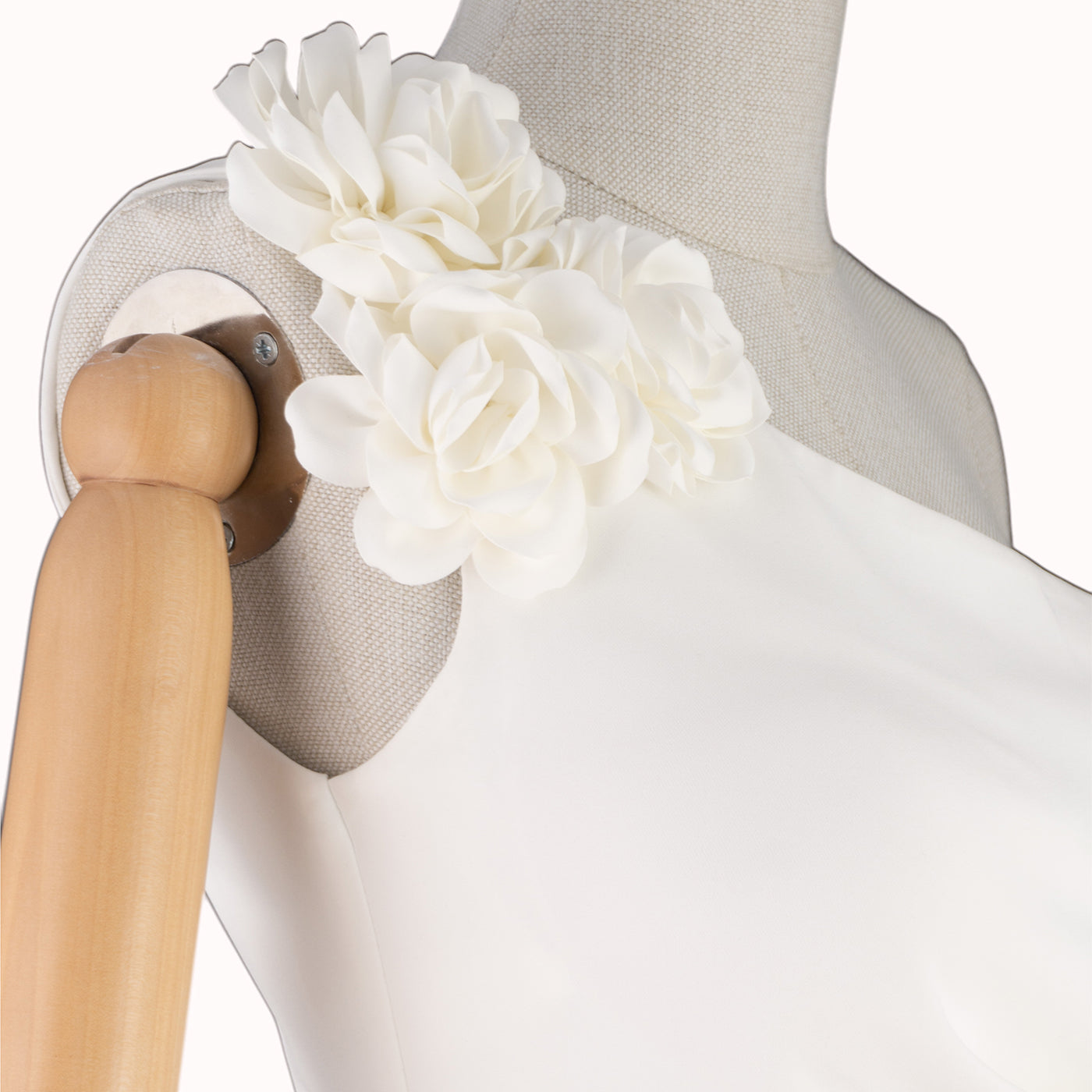 Elegant One-Shoulder Dress with Floral Accent