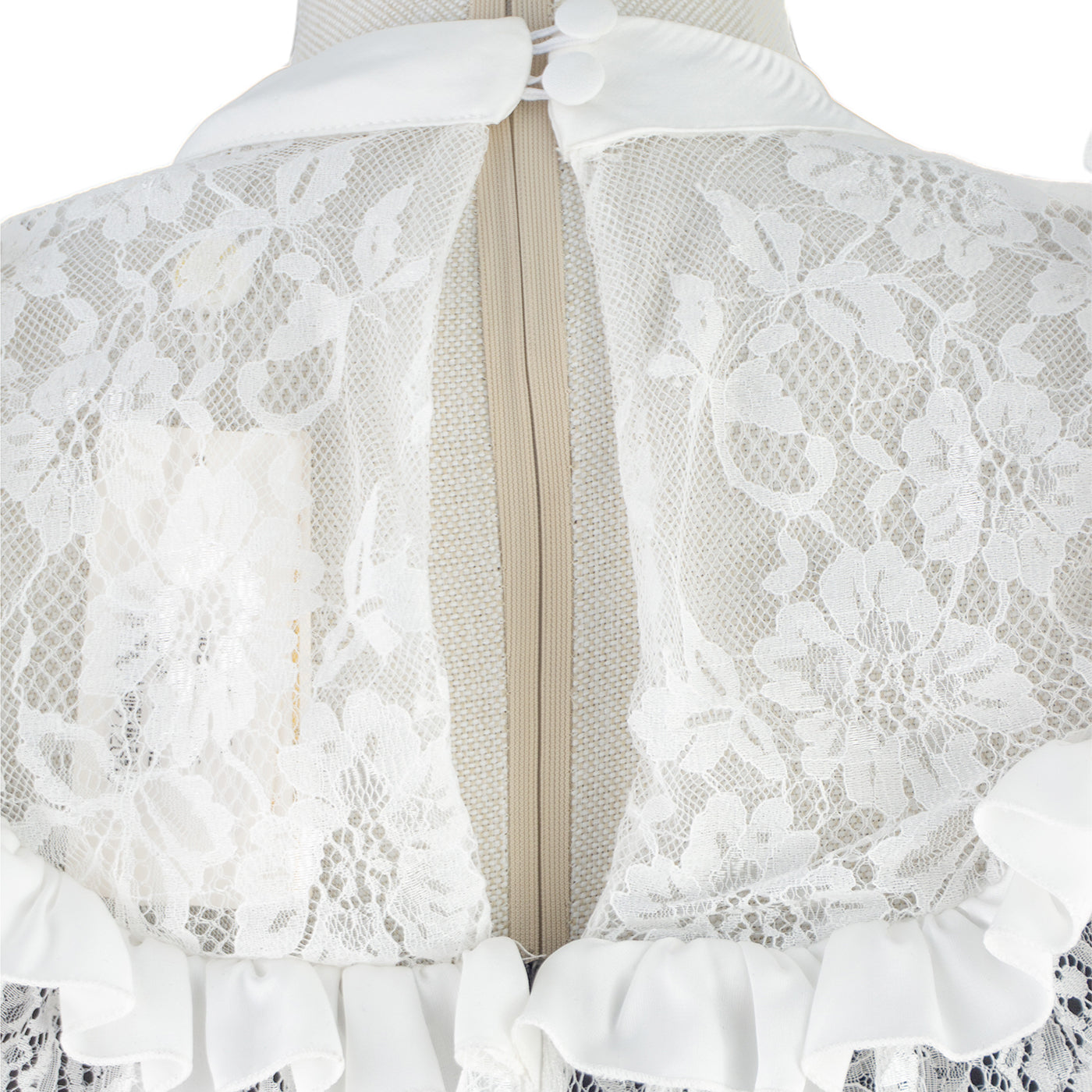 Black Mini Dress with Lace Sleeves & Vintage Bow