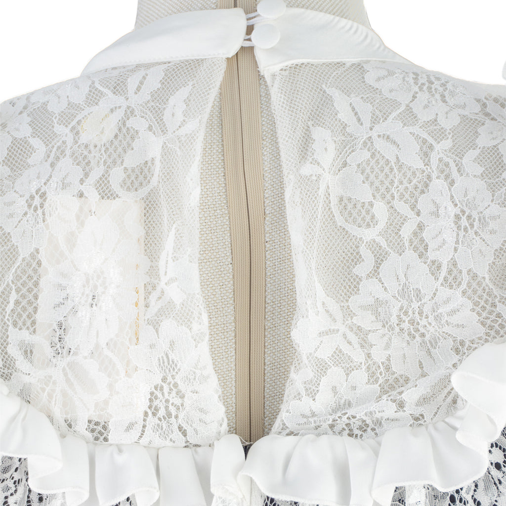 Black Mini Dress with Lace Sleeves &amp; Vintage Bow