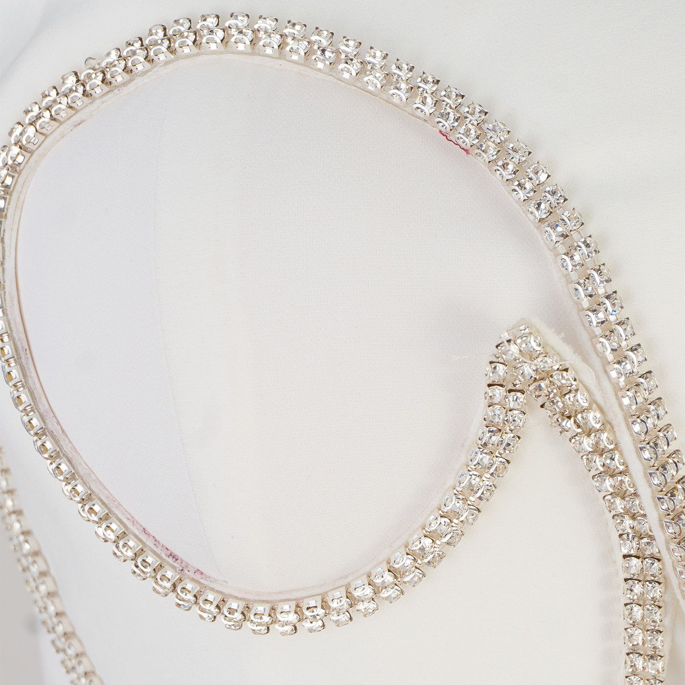 White Strapless Dress with Sculptural Wavy Trim