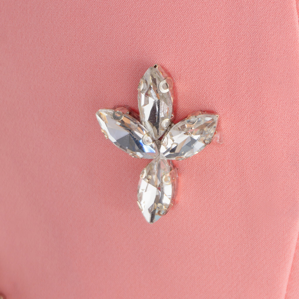 Strapless Pink Embellished Midi Dress