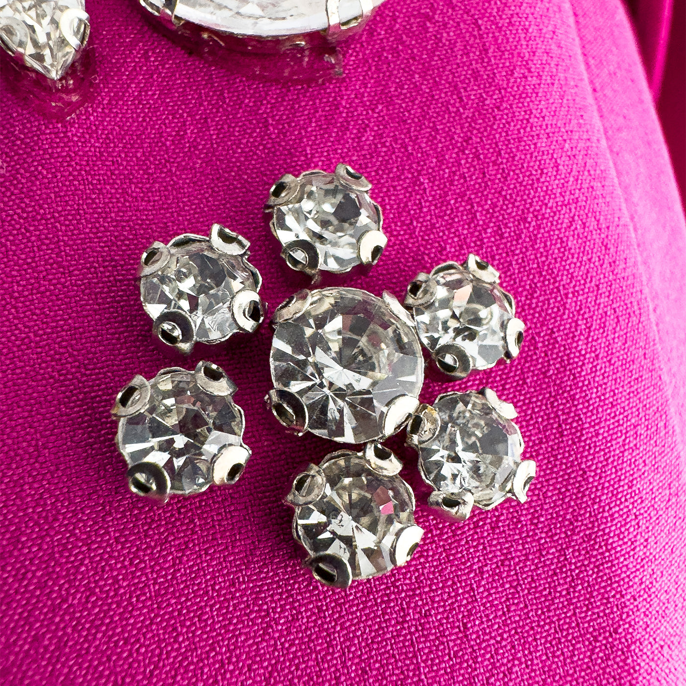 Strapless Pink Embellished Midi Dress