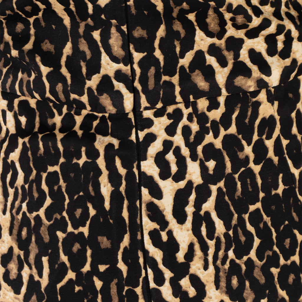 Leopard Print Dress with Puffy Black Sleeves