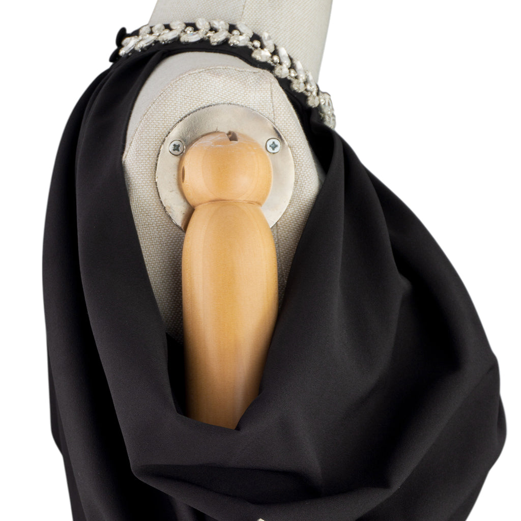 🖤 Off-Shoulder Black Midi Dress with Jewel Neckline