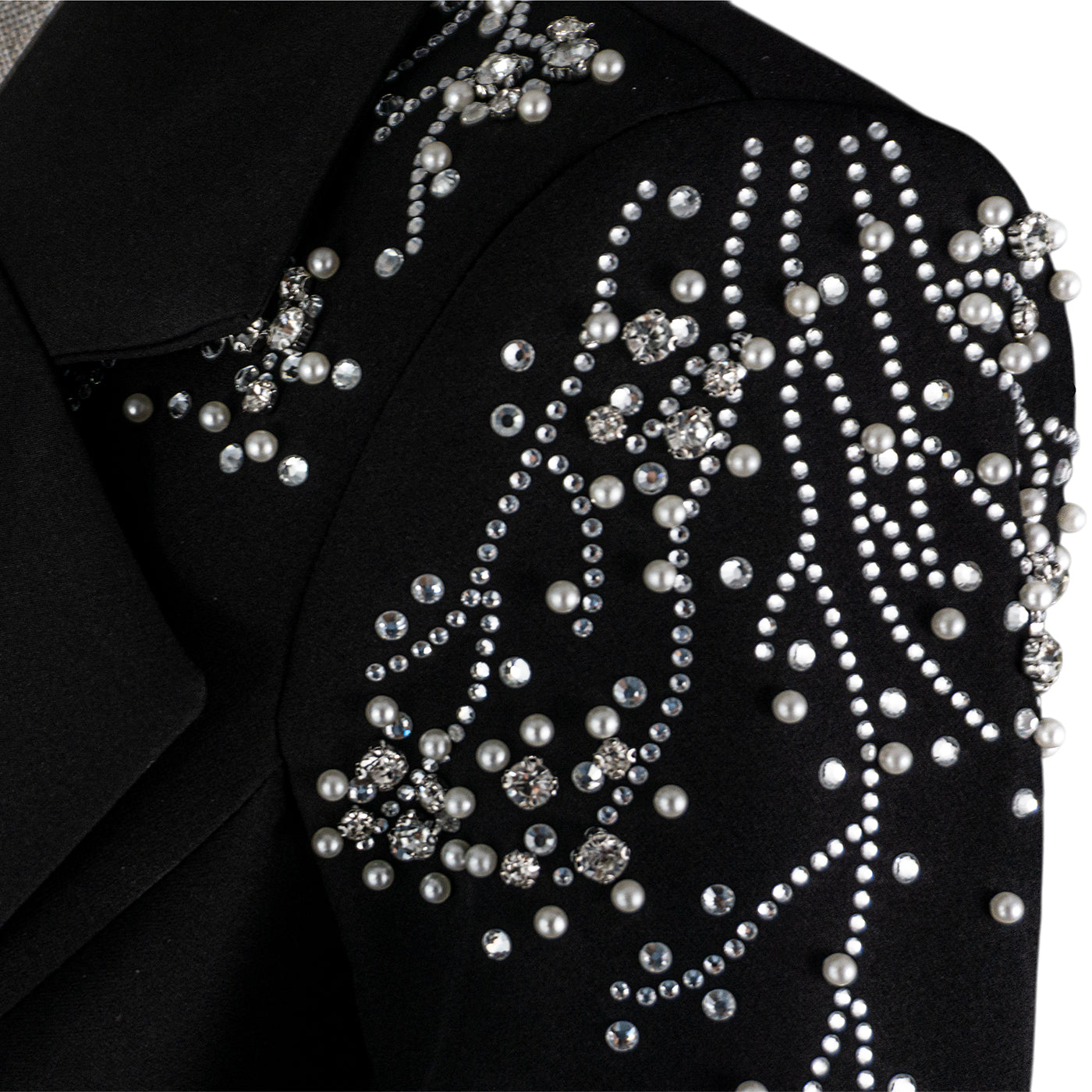 Black Embroidered Blazer Dress – Elegance in Every Stitch