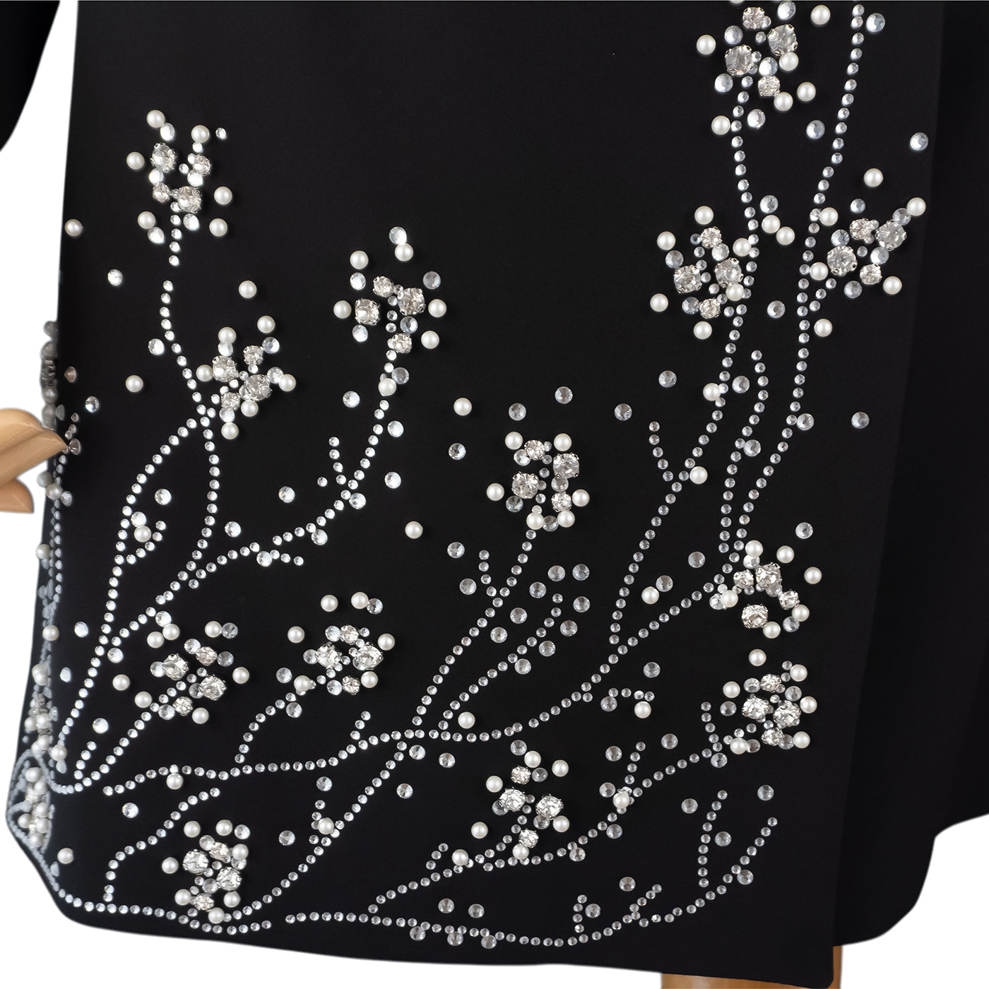 Black Embroidered Blazer Dress – Elegance in Every Stitch