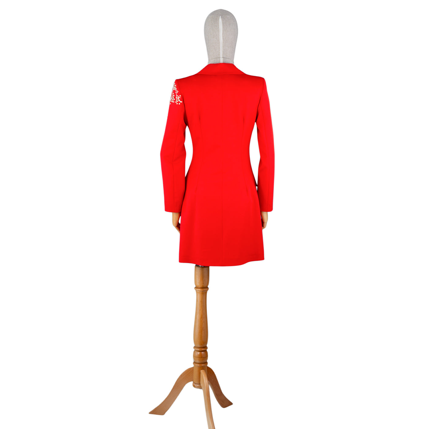 Red Embroidered Blazer Dress – Bold and Elegant Statement