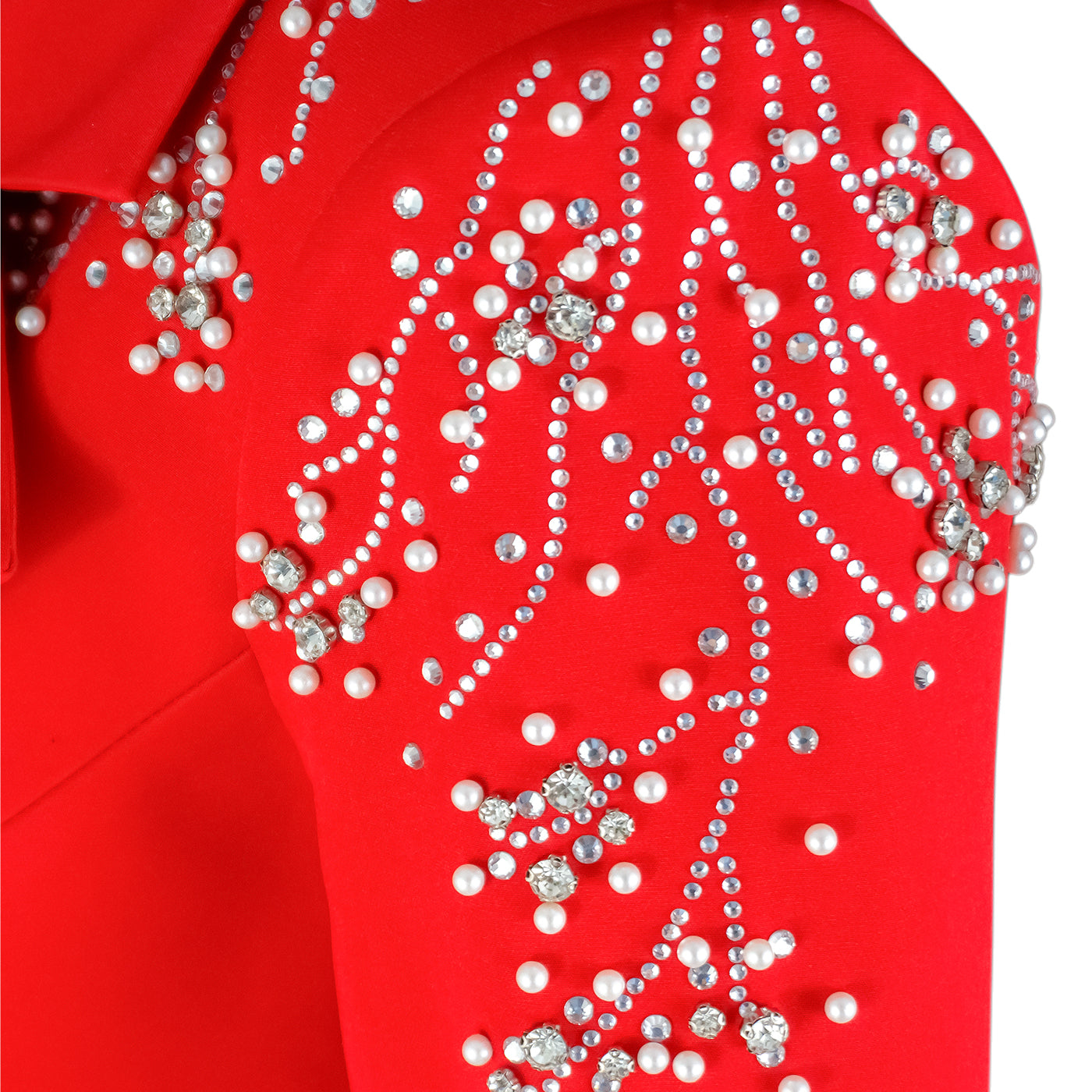 Red Embroidered Blazer Dress – Bold and Elegant Statement