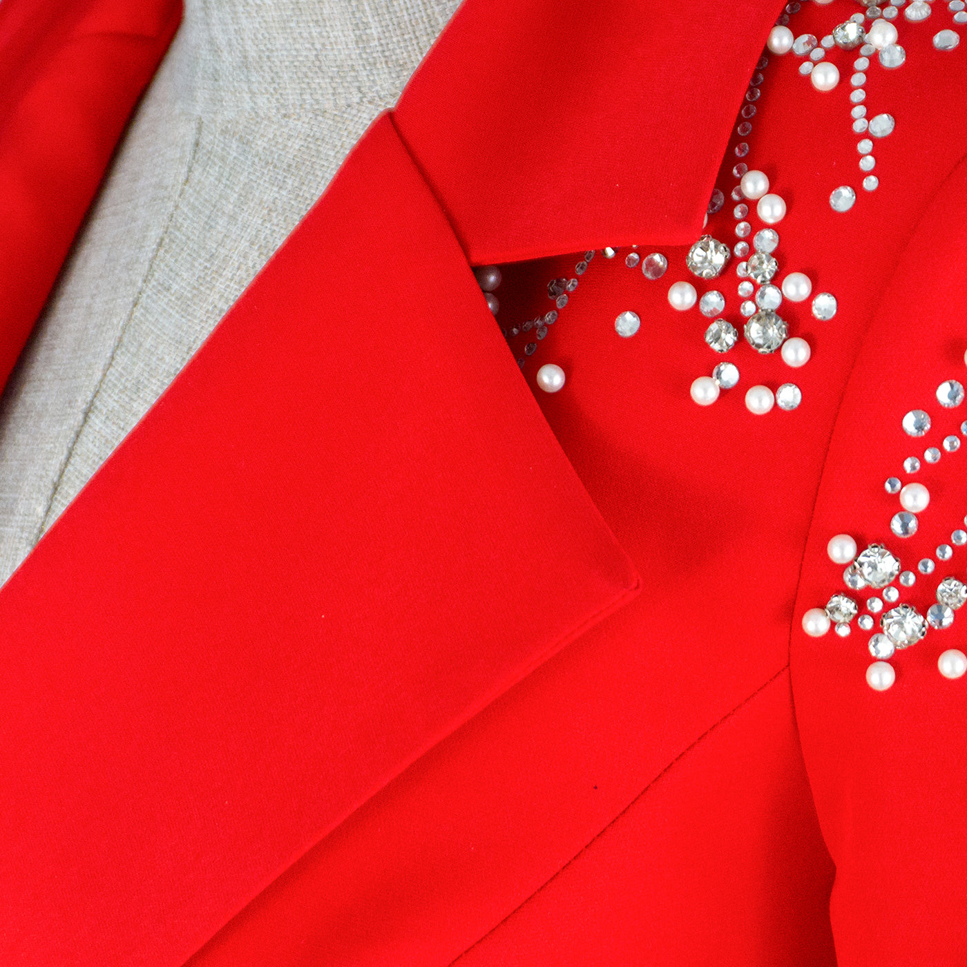 Red Embroidered Blazer Dress – Bold and Elegant Statement