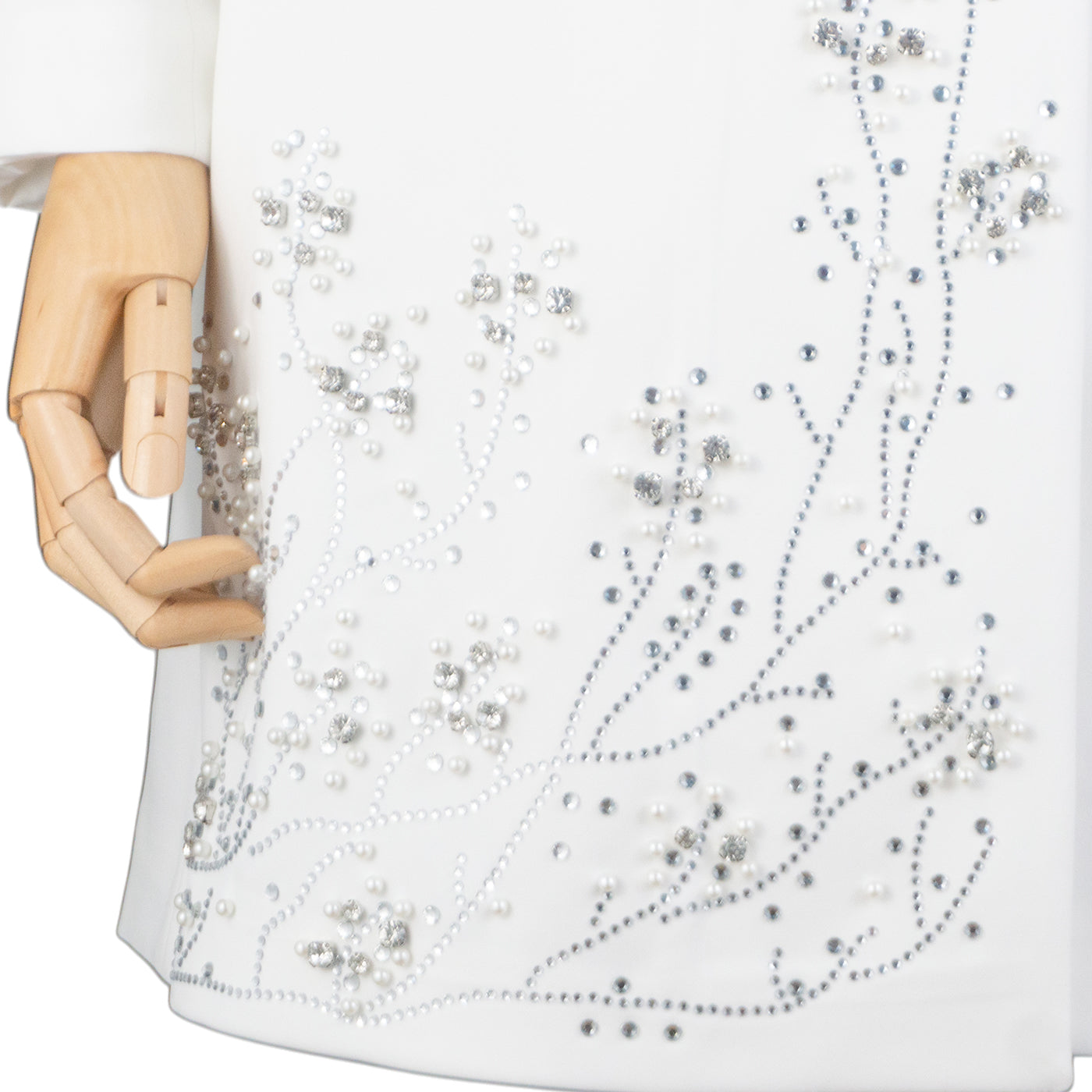 π€ White Embroidered Blazer Dress with Rhinestones