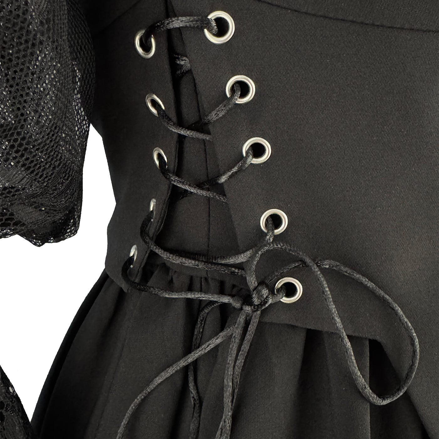 💫 Elegant Black Dress with Lace Sleeves